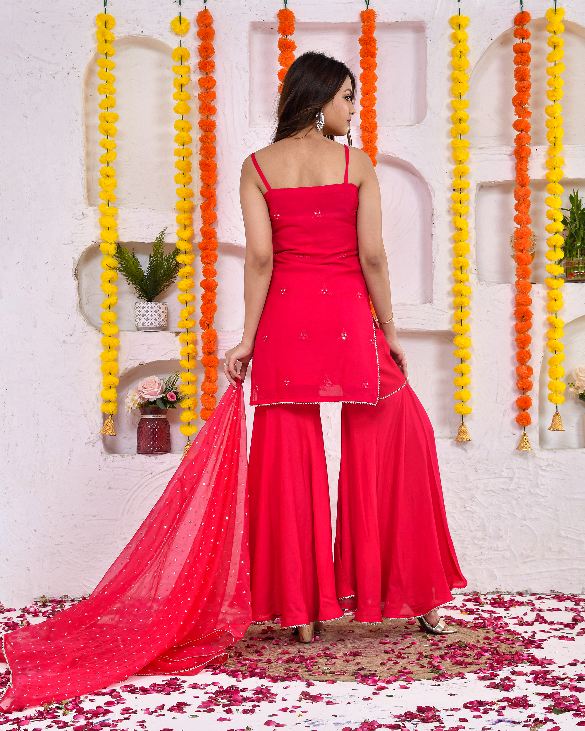 Pink Mirror Sleeveless Sharara