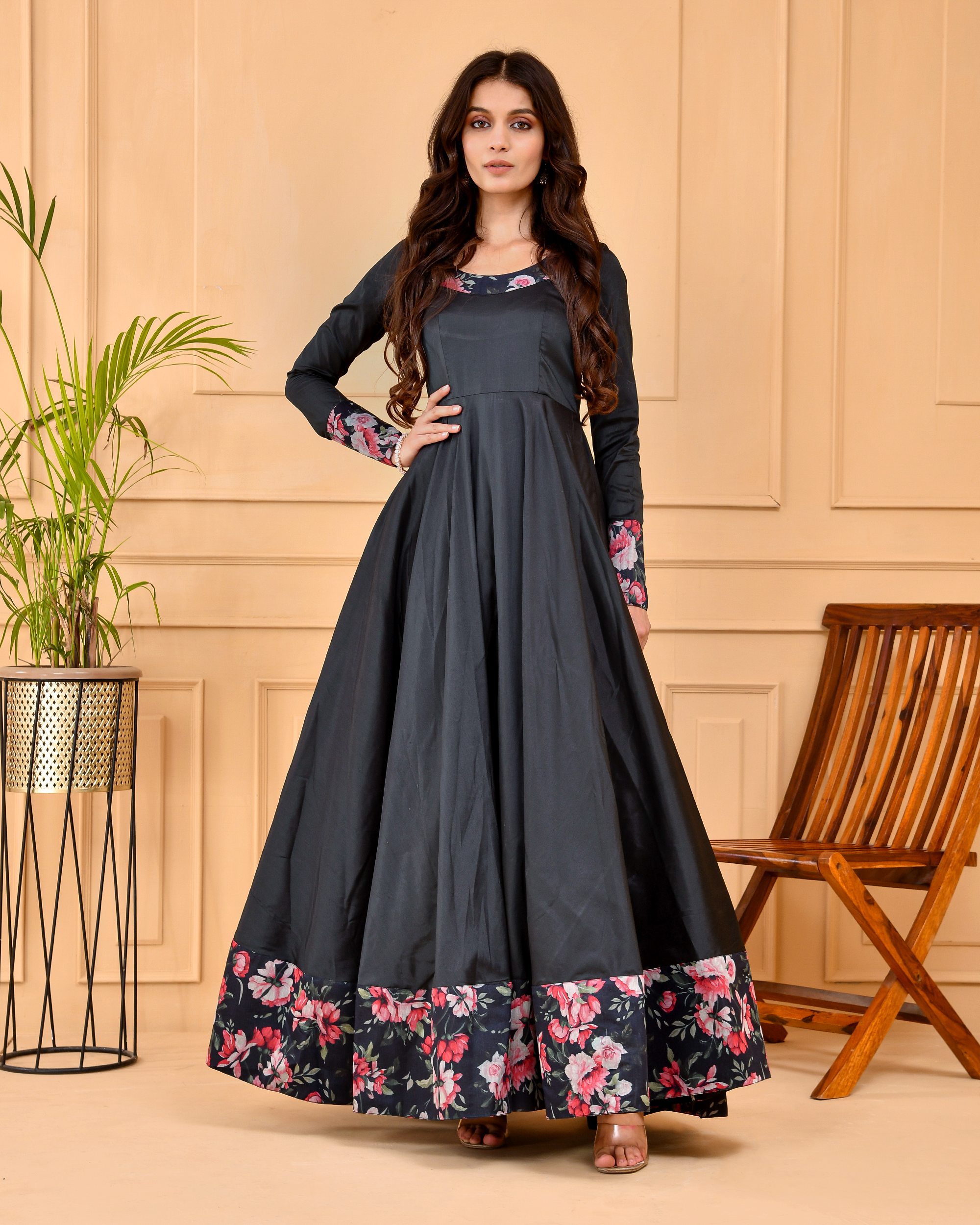 Smokey Black Flared Dress