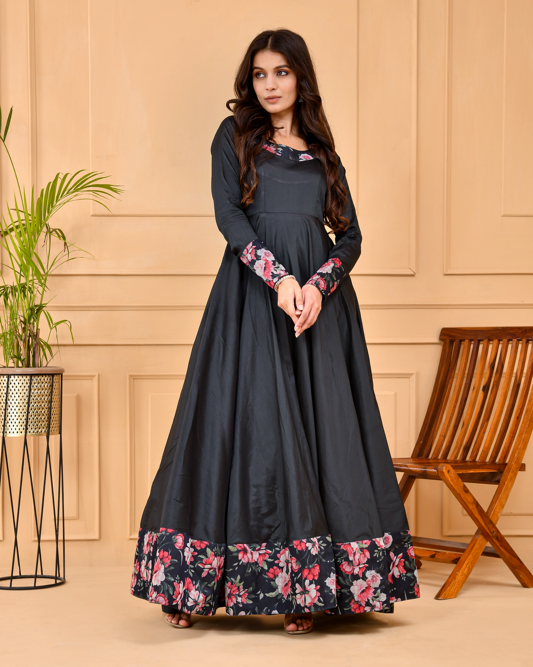 Smokey Black Flared Dress