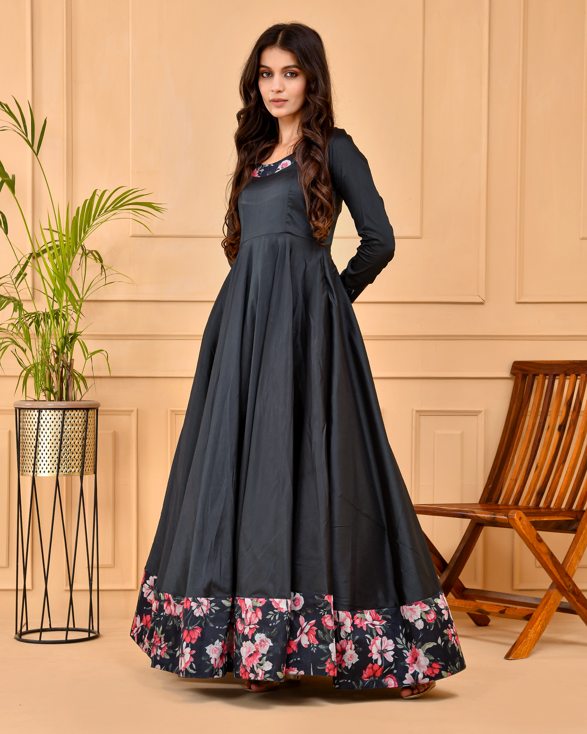 Smokey Black Flared Dress