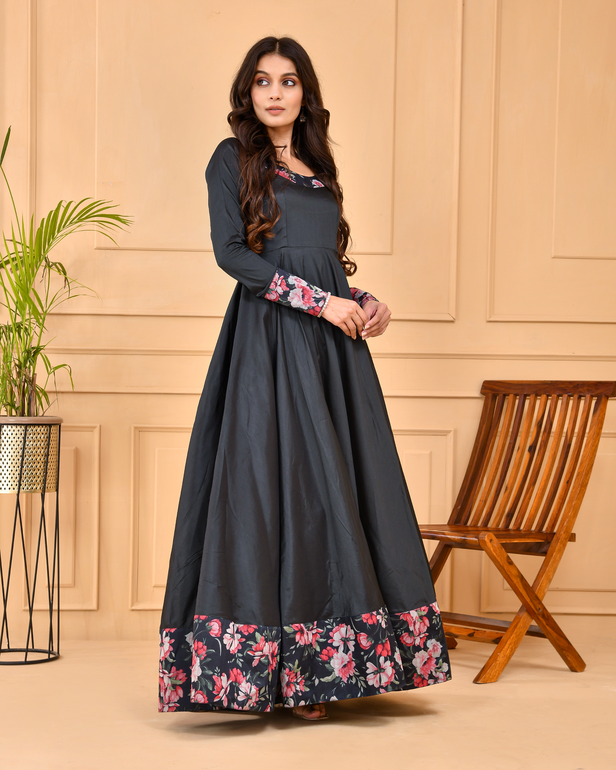 Smokey Black Flared Dress
