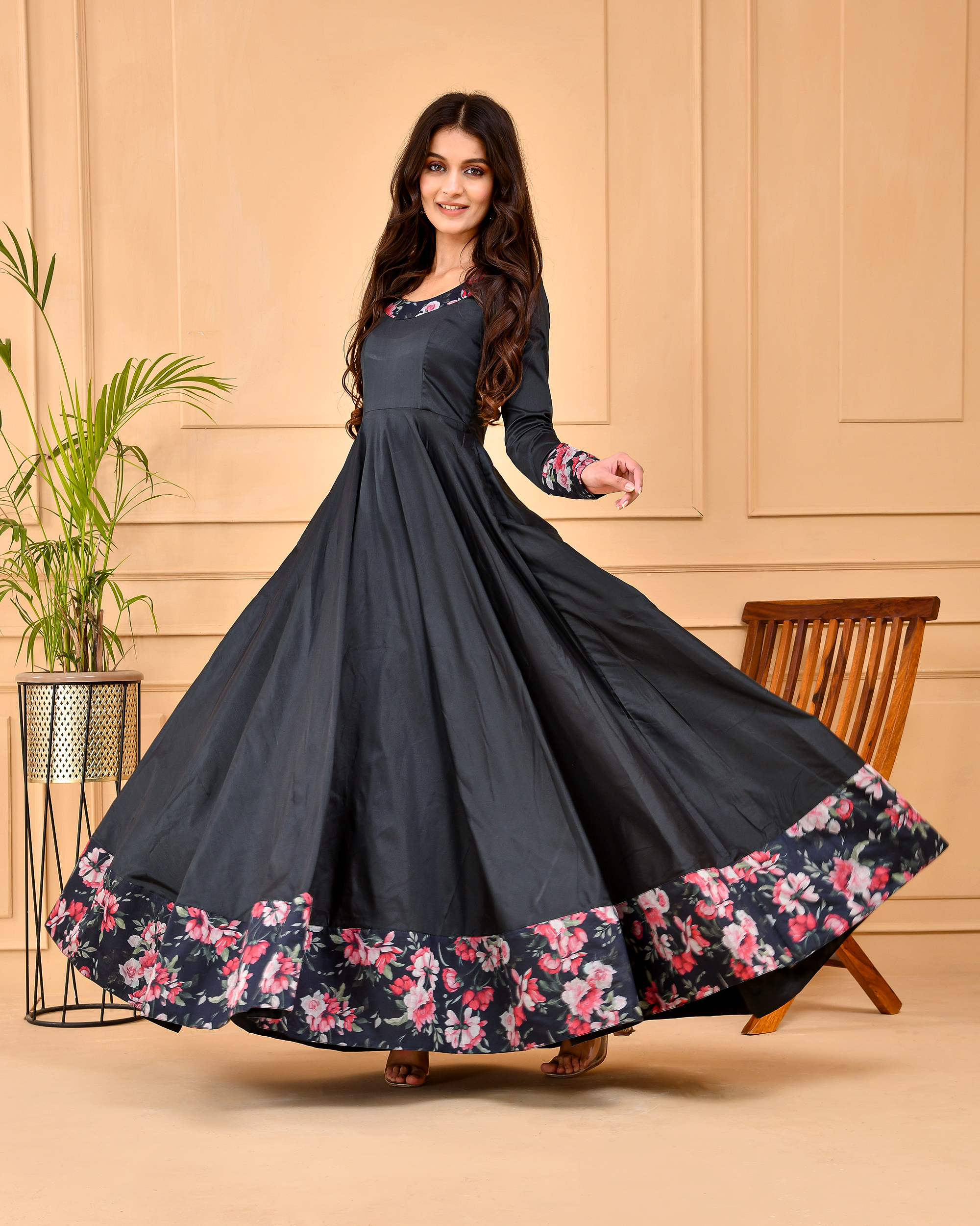 Smokey Black Flared Dress