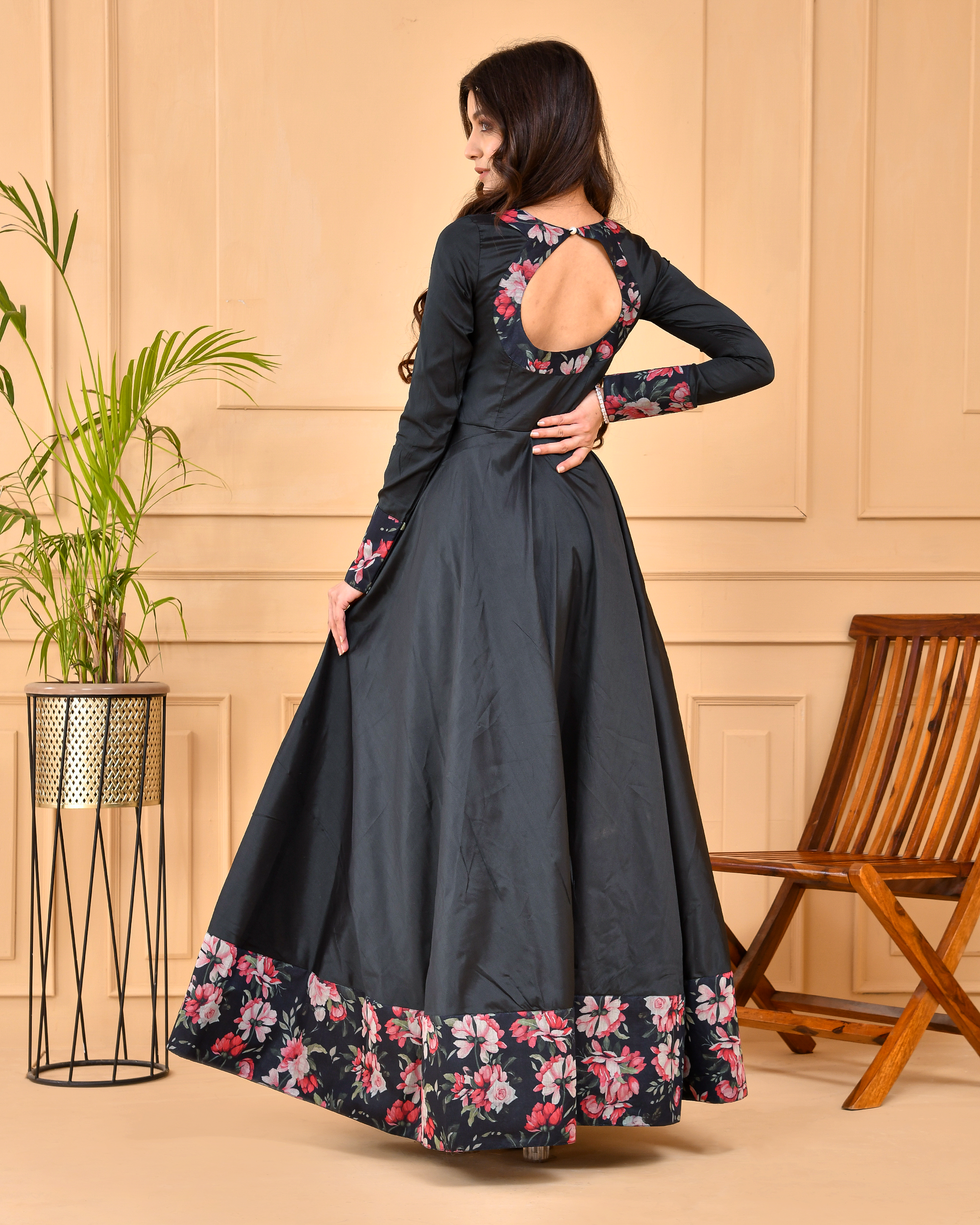 Smokey Black Flared Dress