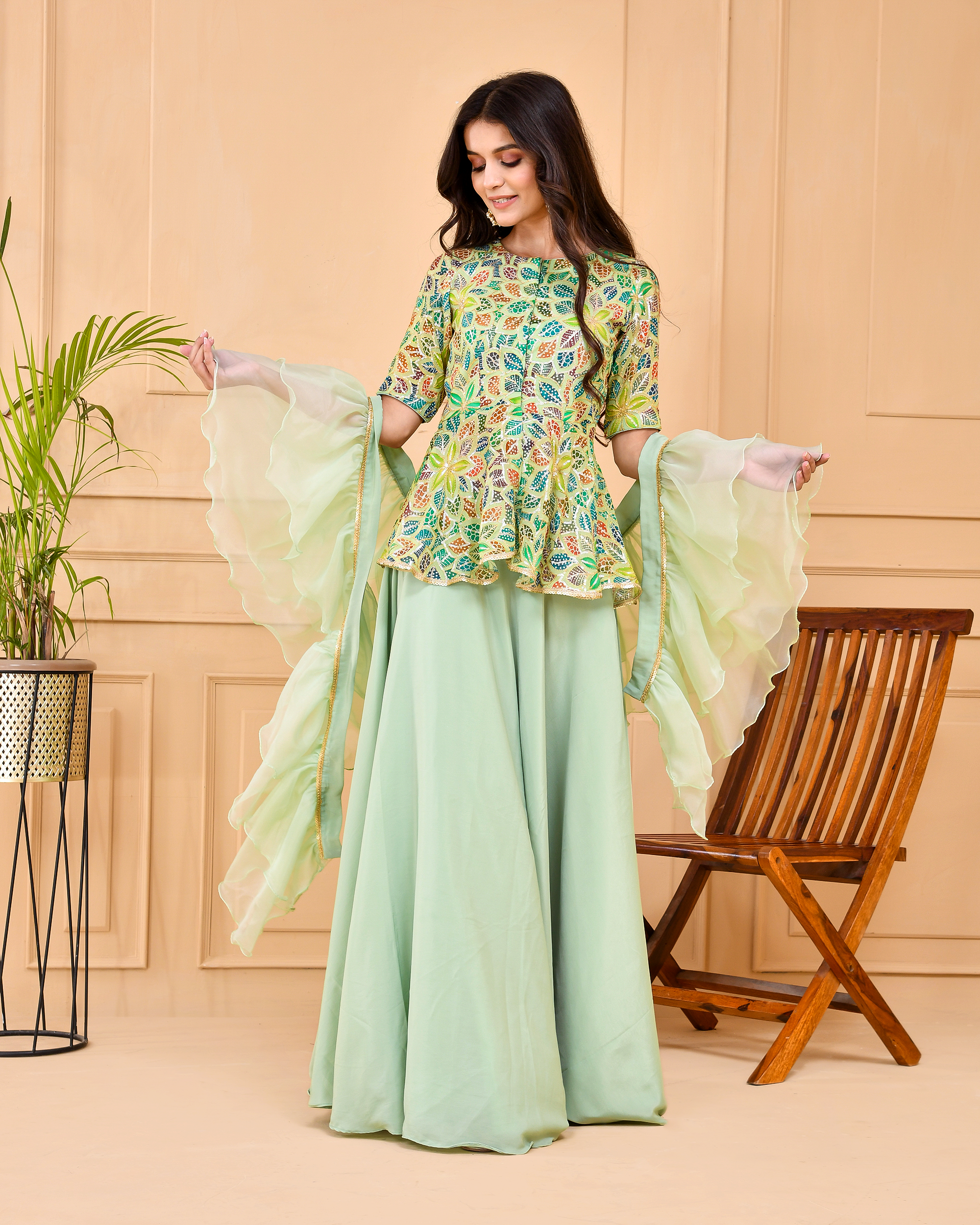 Spring Green Lehenga Dress