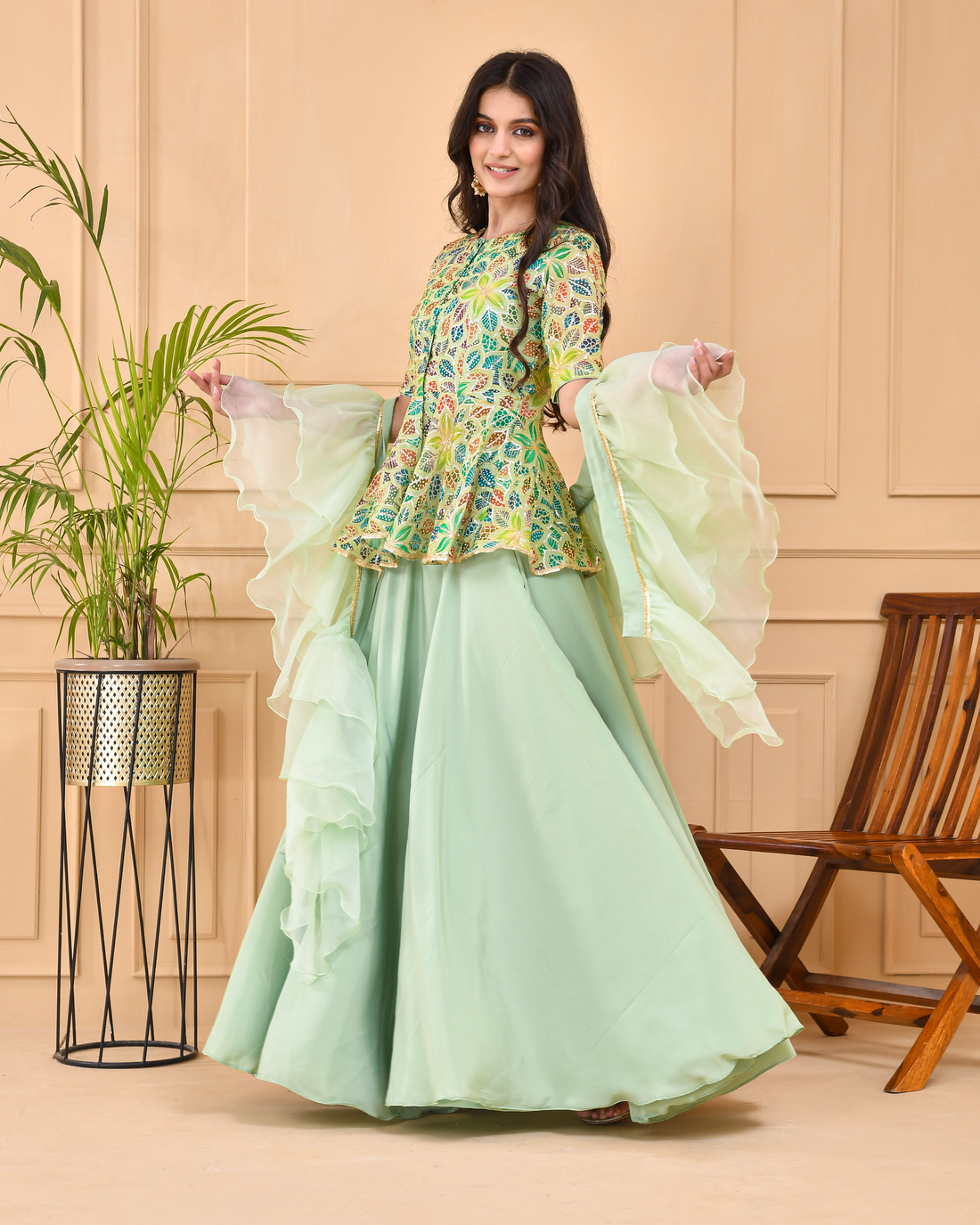 Spring Green Lehenga Dress