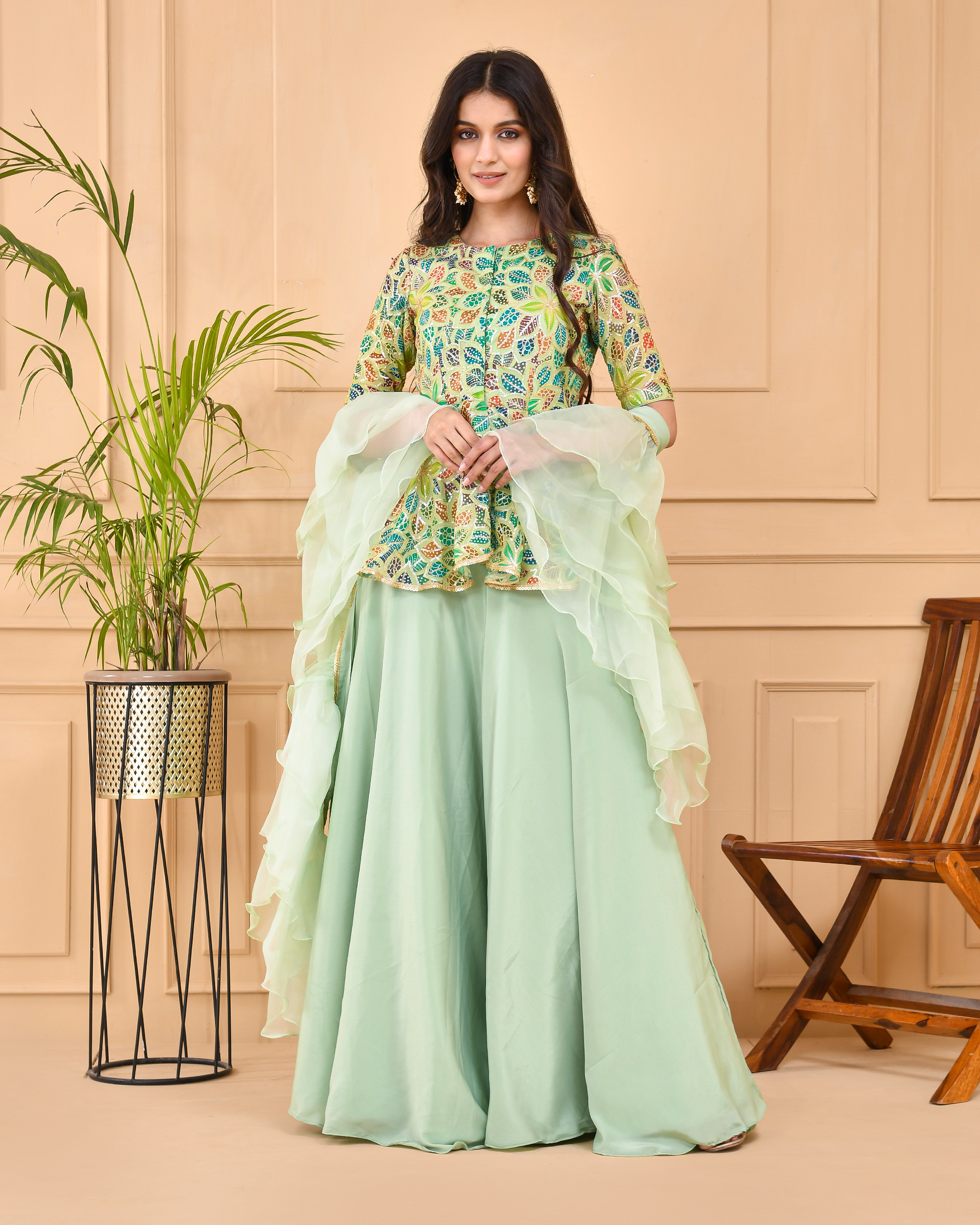 Spring Green Lehenga Dress