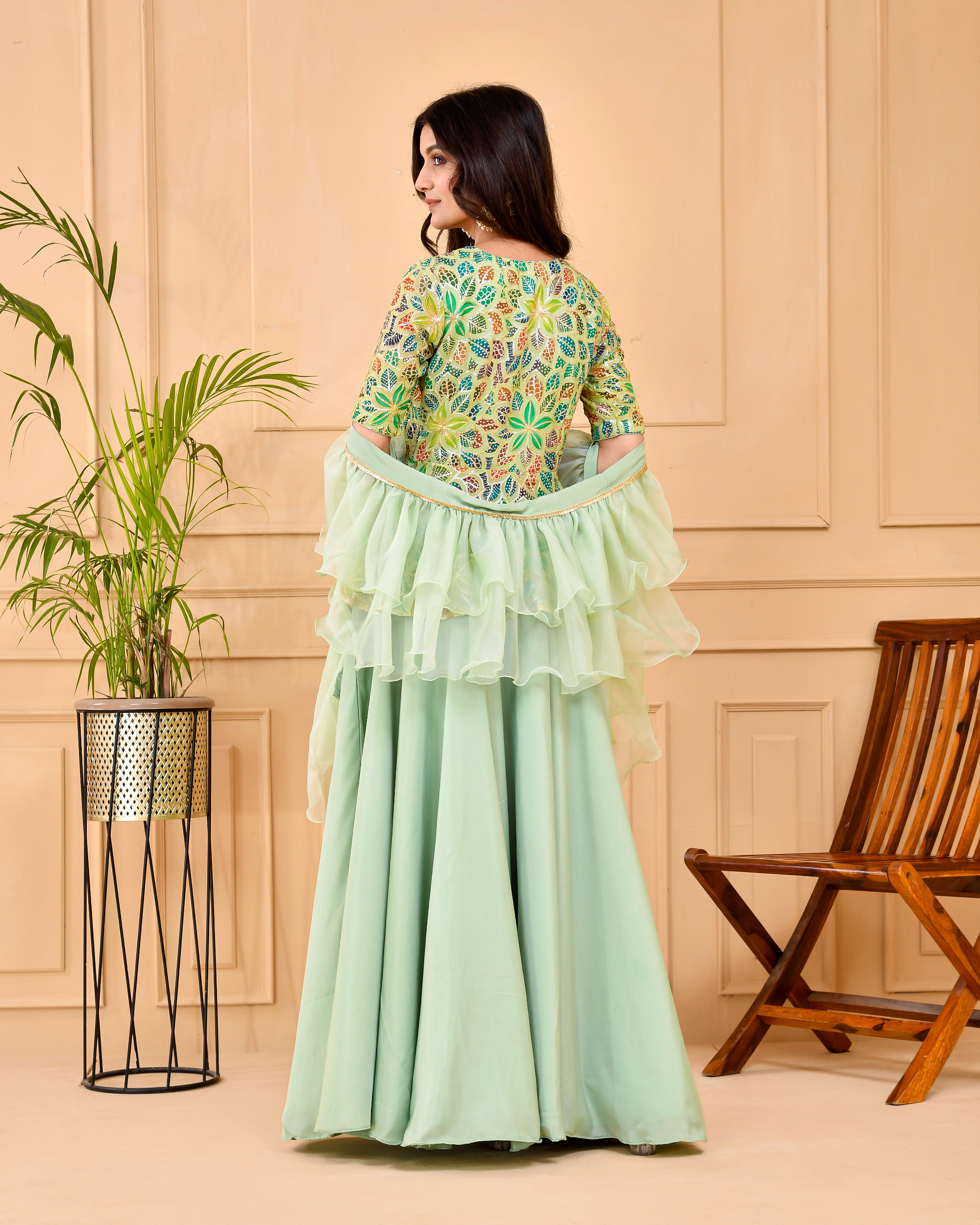 Spring Green Lehenga Dress