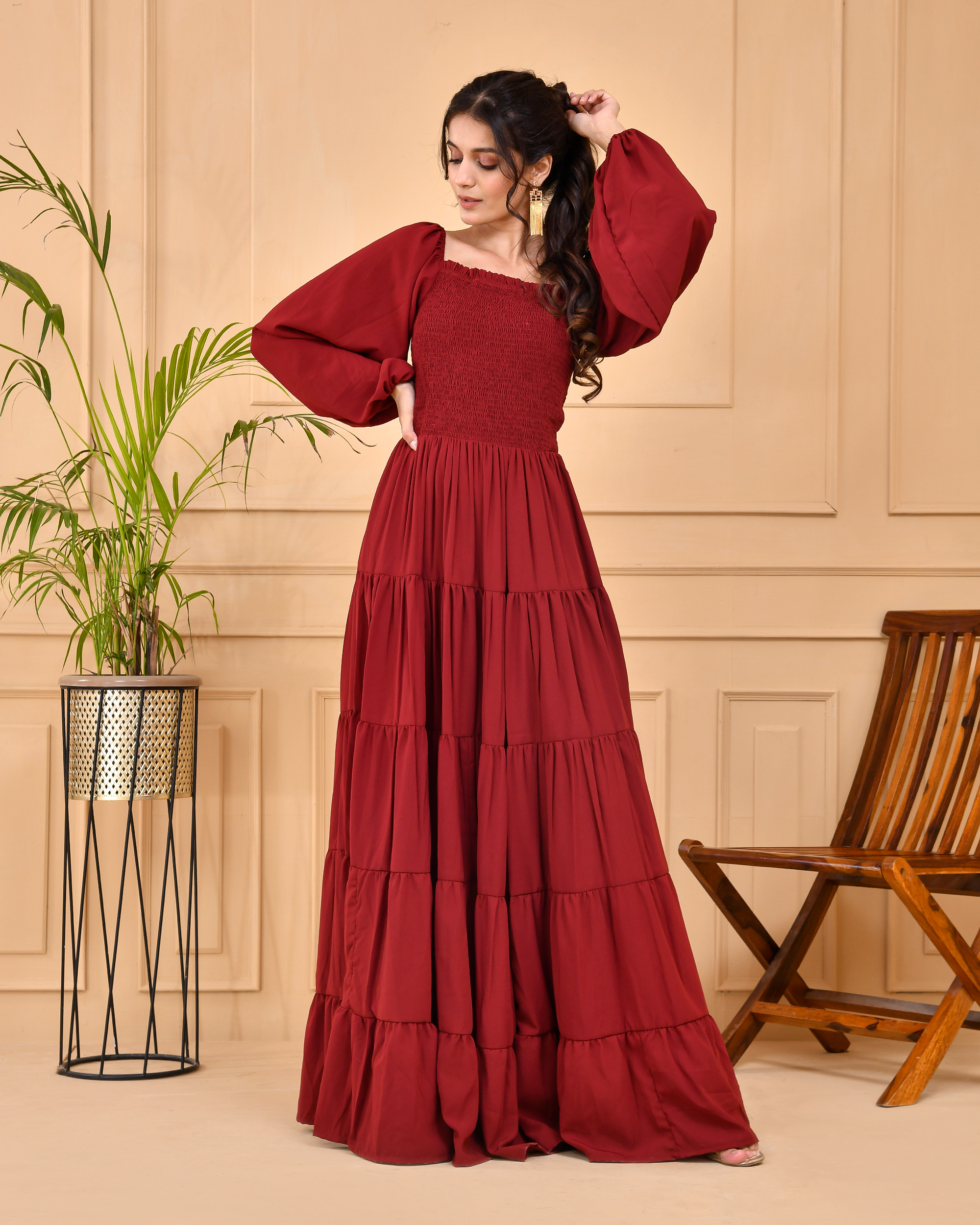 Mulberry Long Tiered Dress