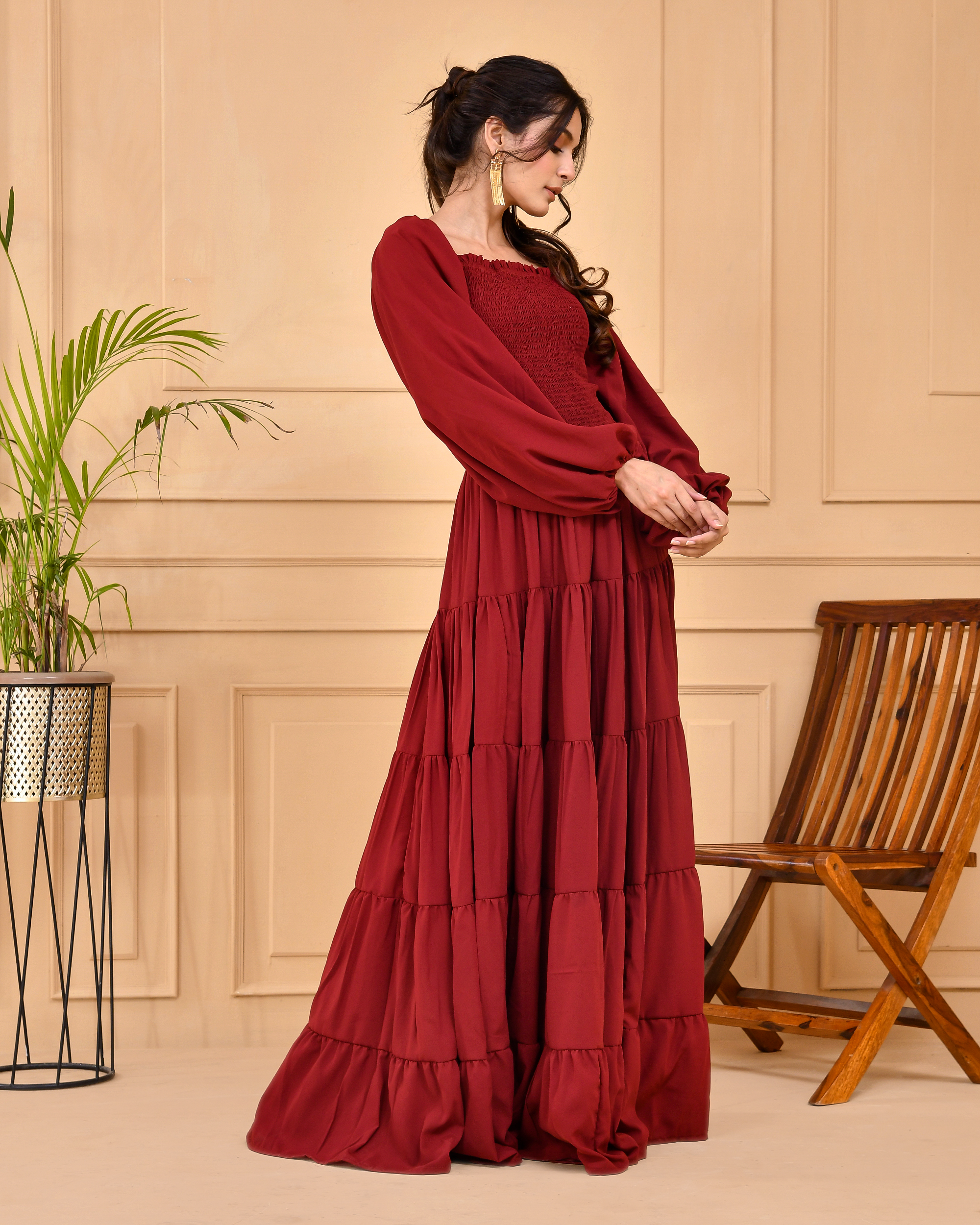 Mulberry Long Tiered Dress