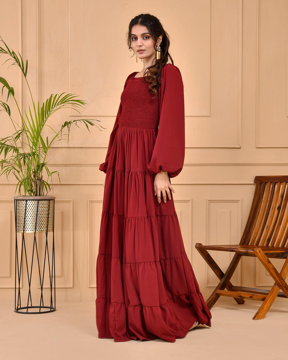 Mulberry Long Tiered Dress