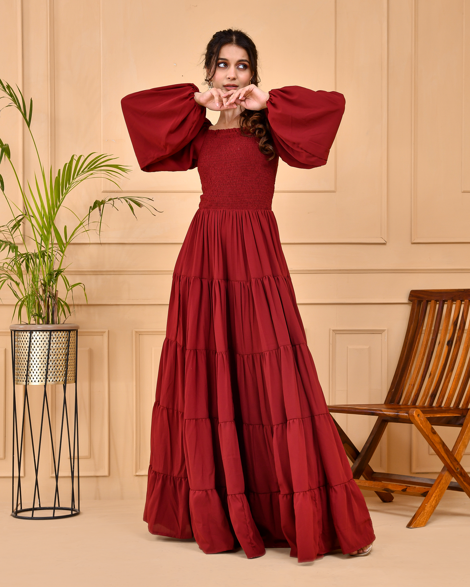 Mulberry Long Tiered Dress