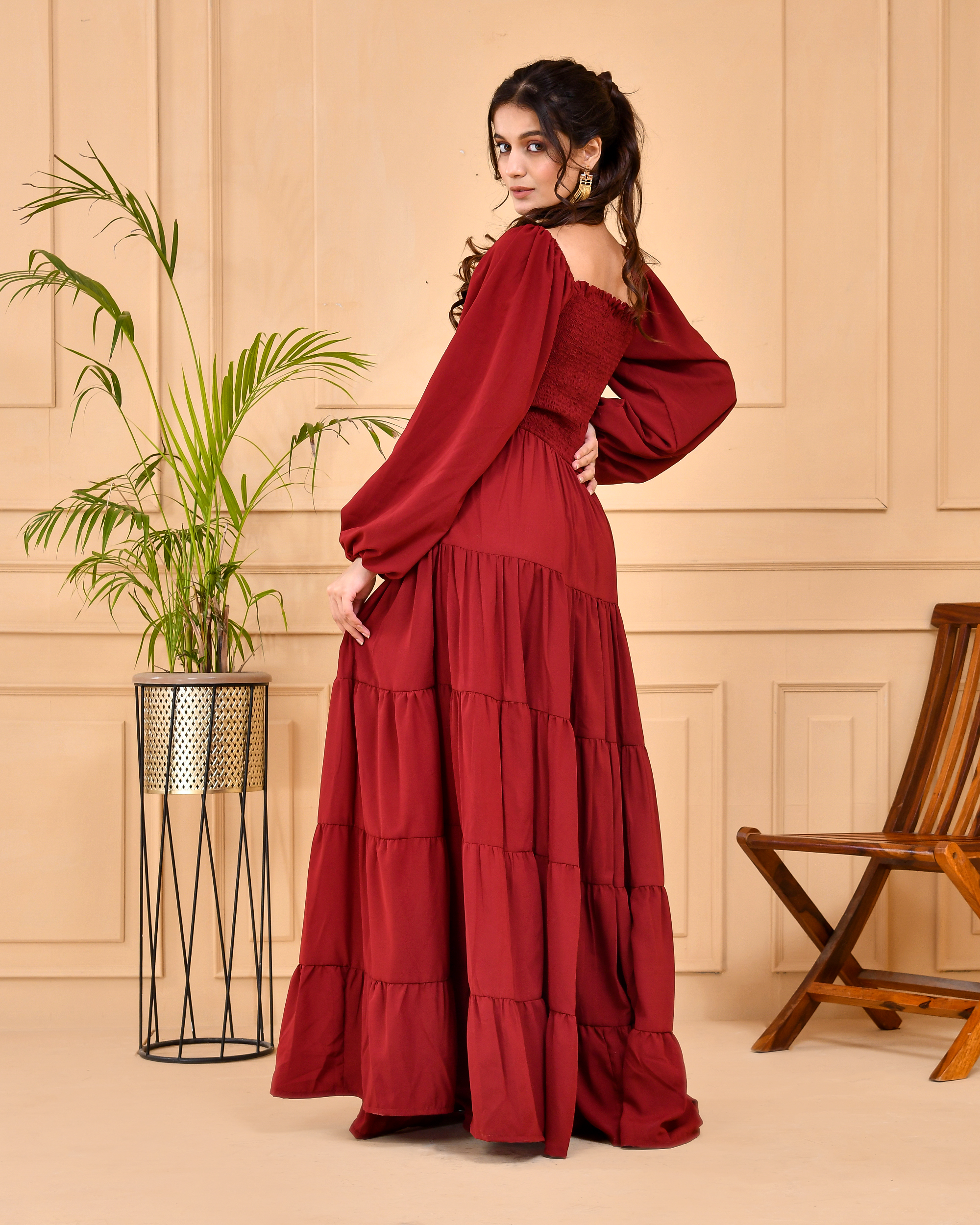 Mulberry Long Tiered Dress