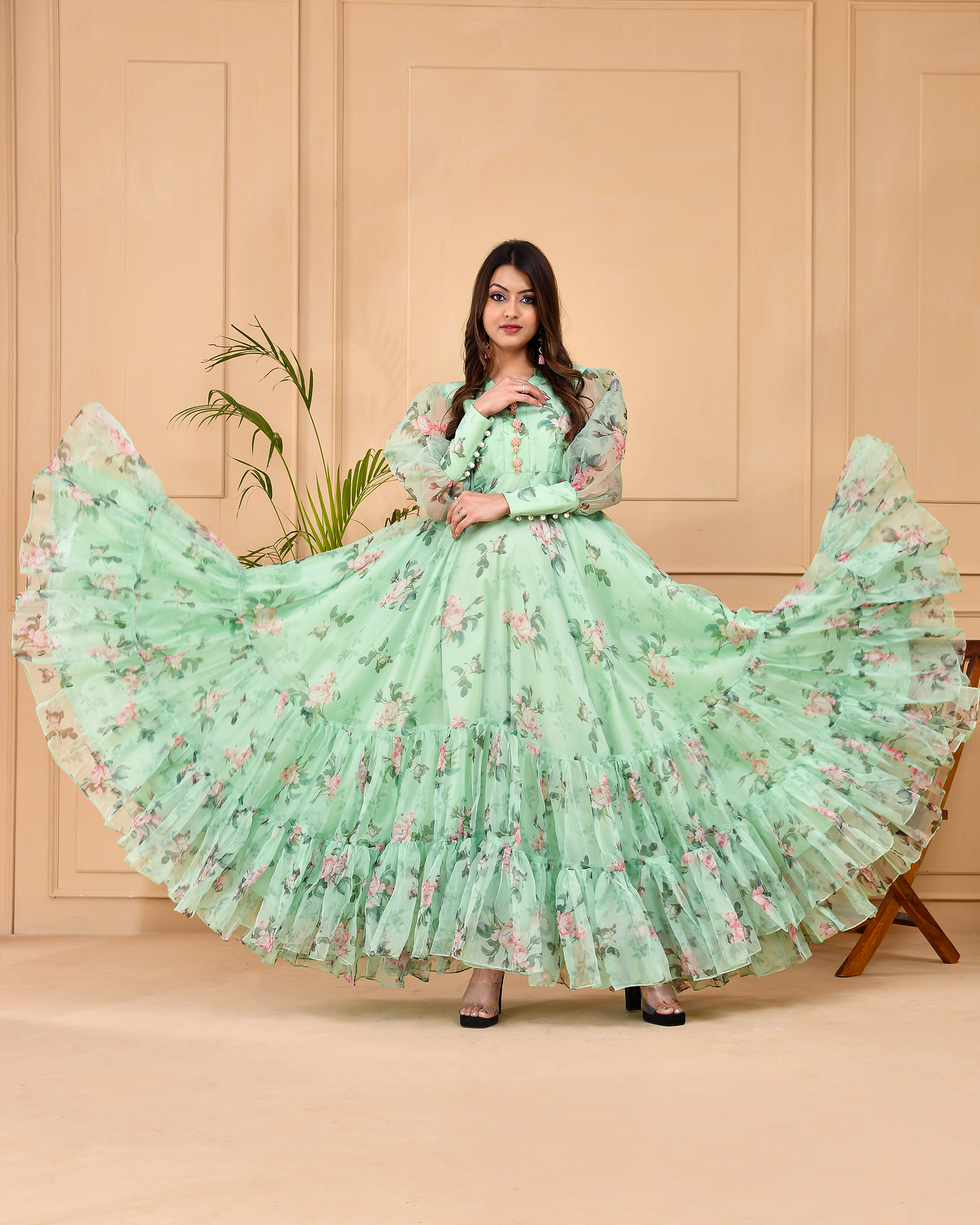 Elaichi Long Flare Dress