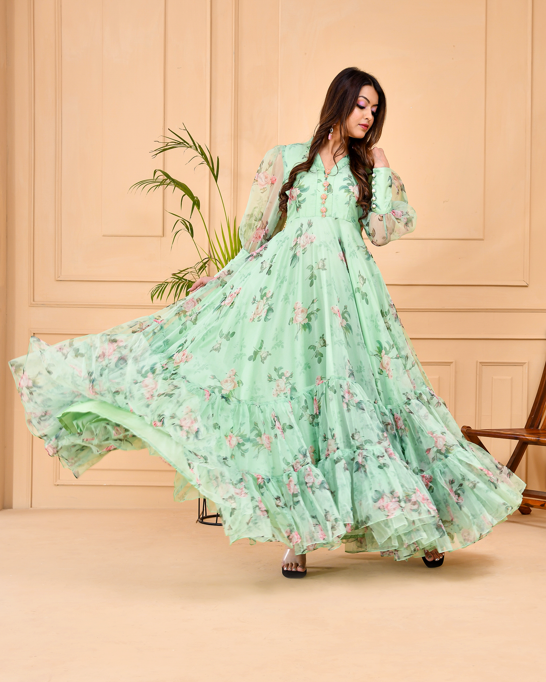 Elaichi Long Flare Dress