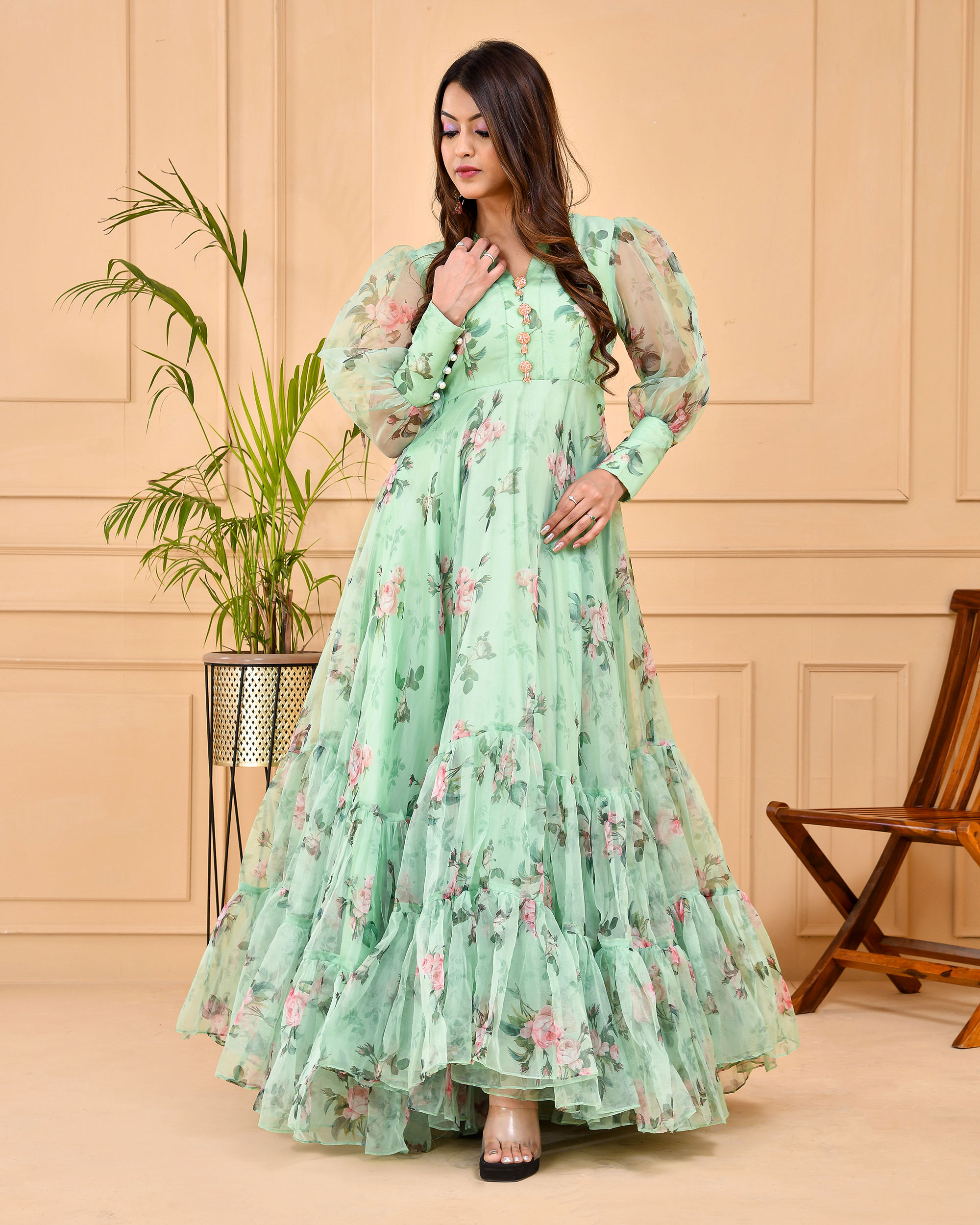 Elaichi Long Flare Dress