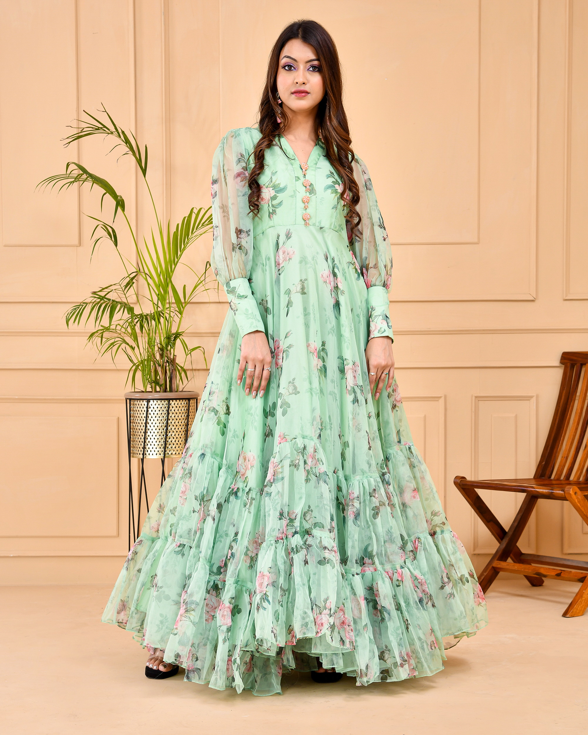 Elaichi Long Flare Dress