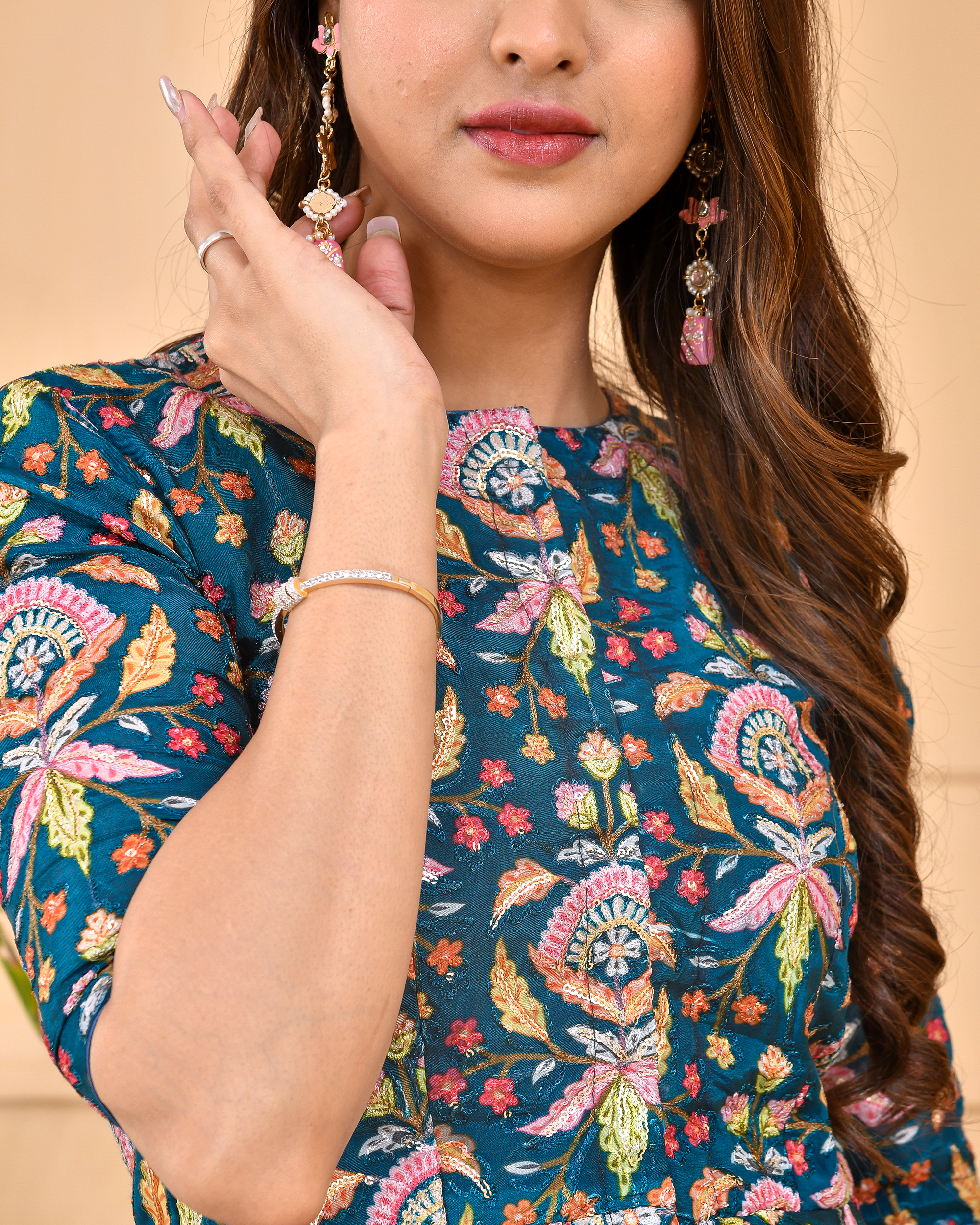 French Blue Lehenga Dress