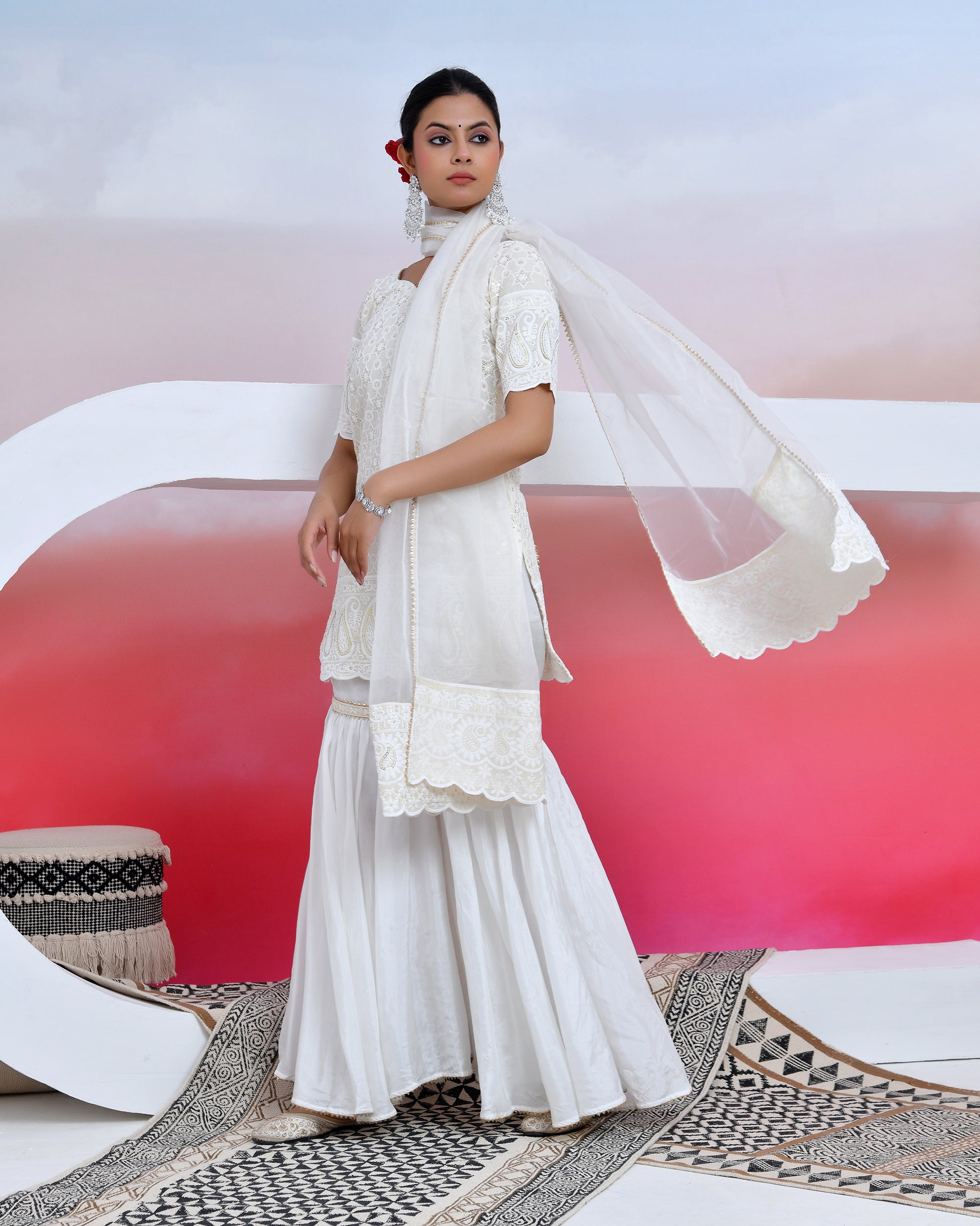 Flora Chikankari Sharara Set