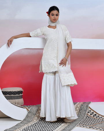 Flora Chikankari Sharara Set