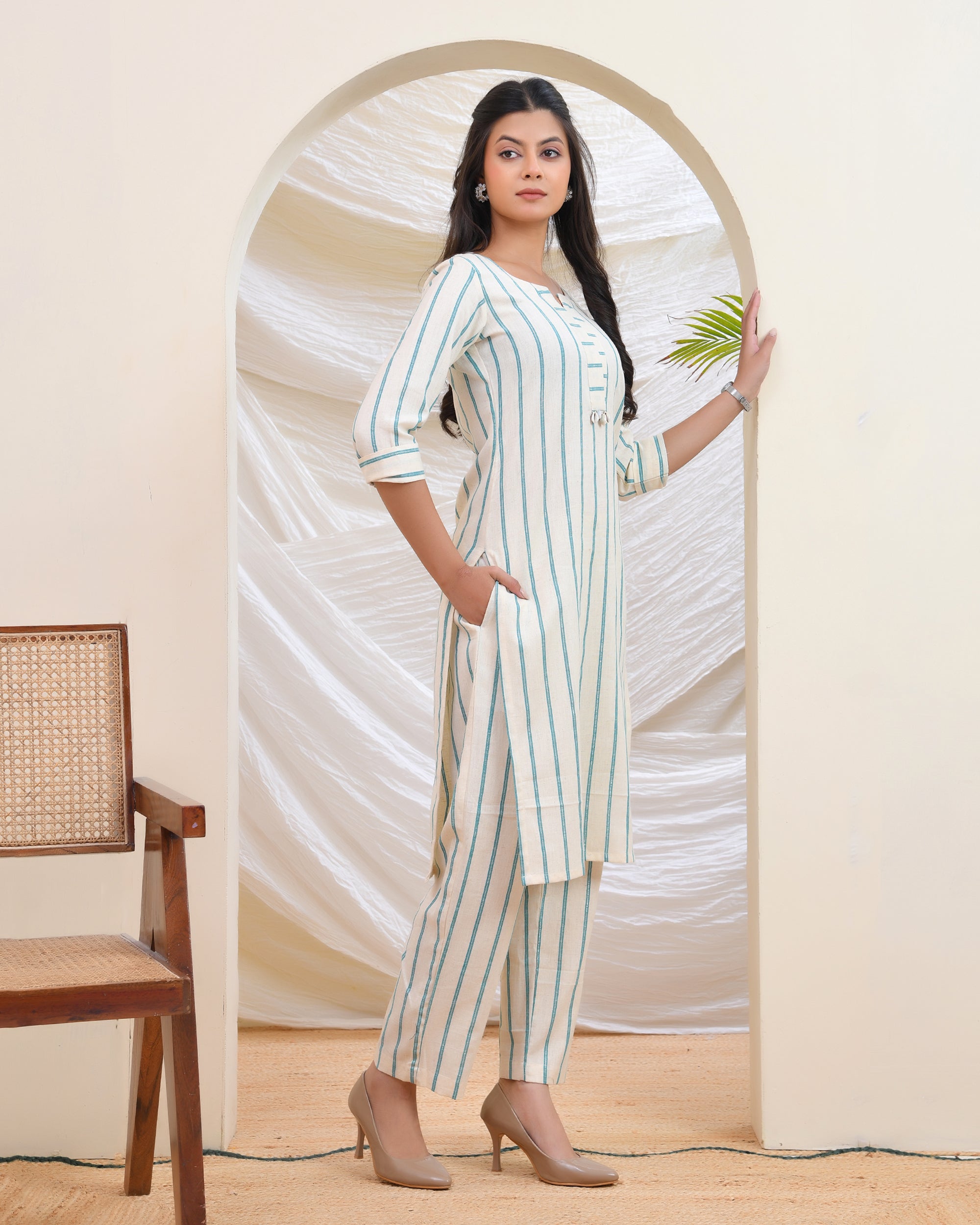 Classic Blue Stripes Co-ord Set