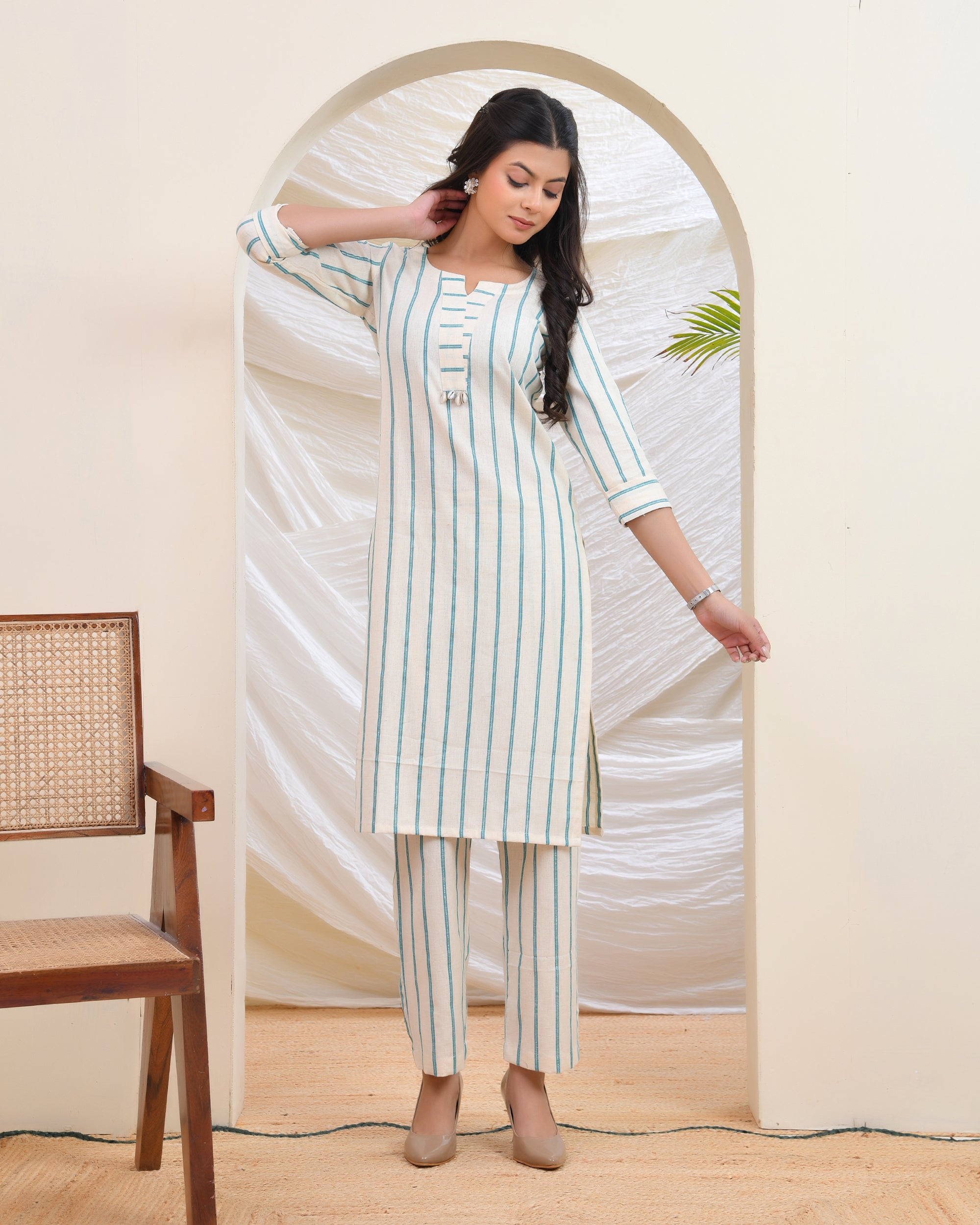 Classic Blue Stripes Co-ord Set