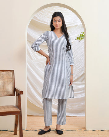 Classic Grey Stripe Co-ord Set