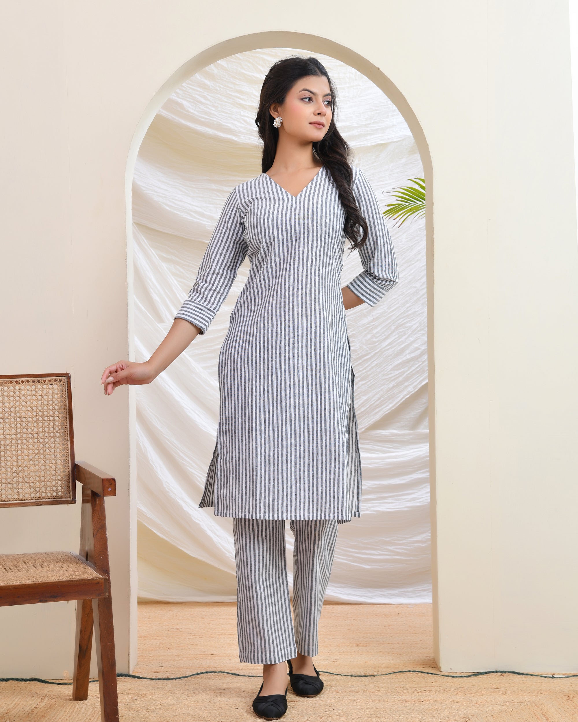 Classic Grey Stripe Co-ord Set