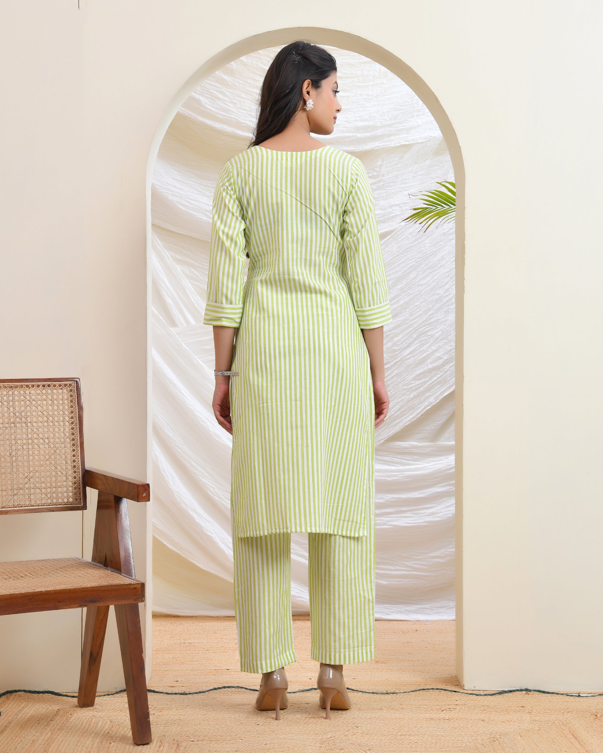 Classic Green Stripes Co-ord Set