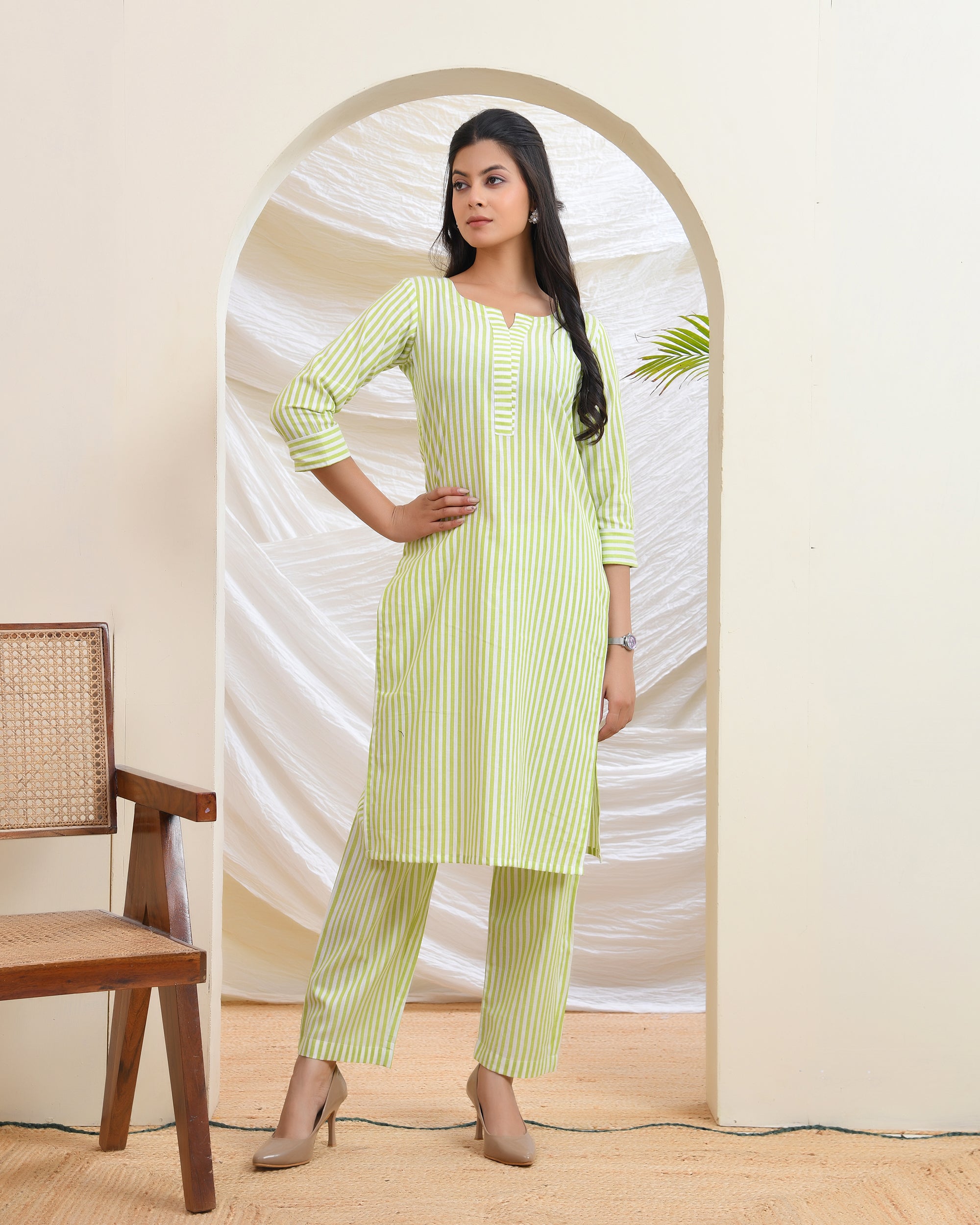 Classic Green Stripes Co-ord Set
