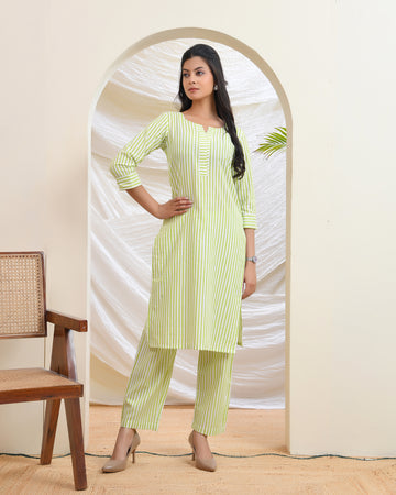 Classic Green Stripes Co-ord Set