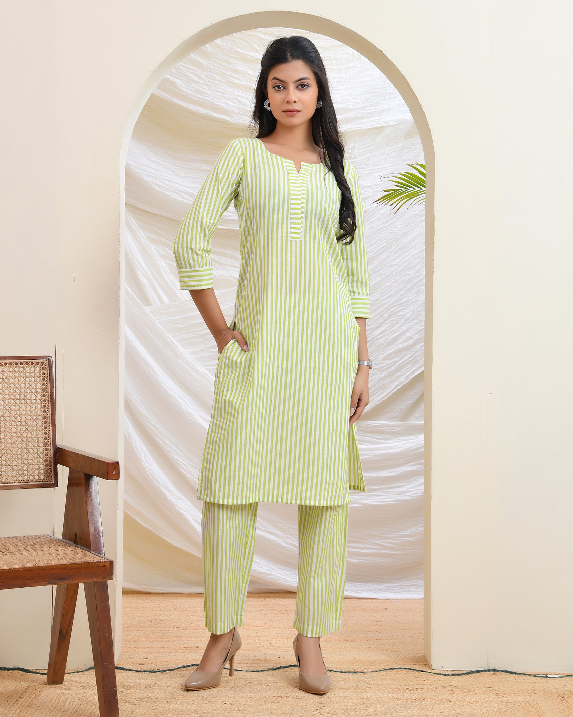 Classic Green Stripes Co-ord Set