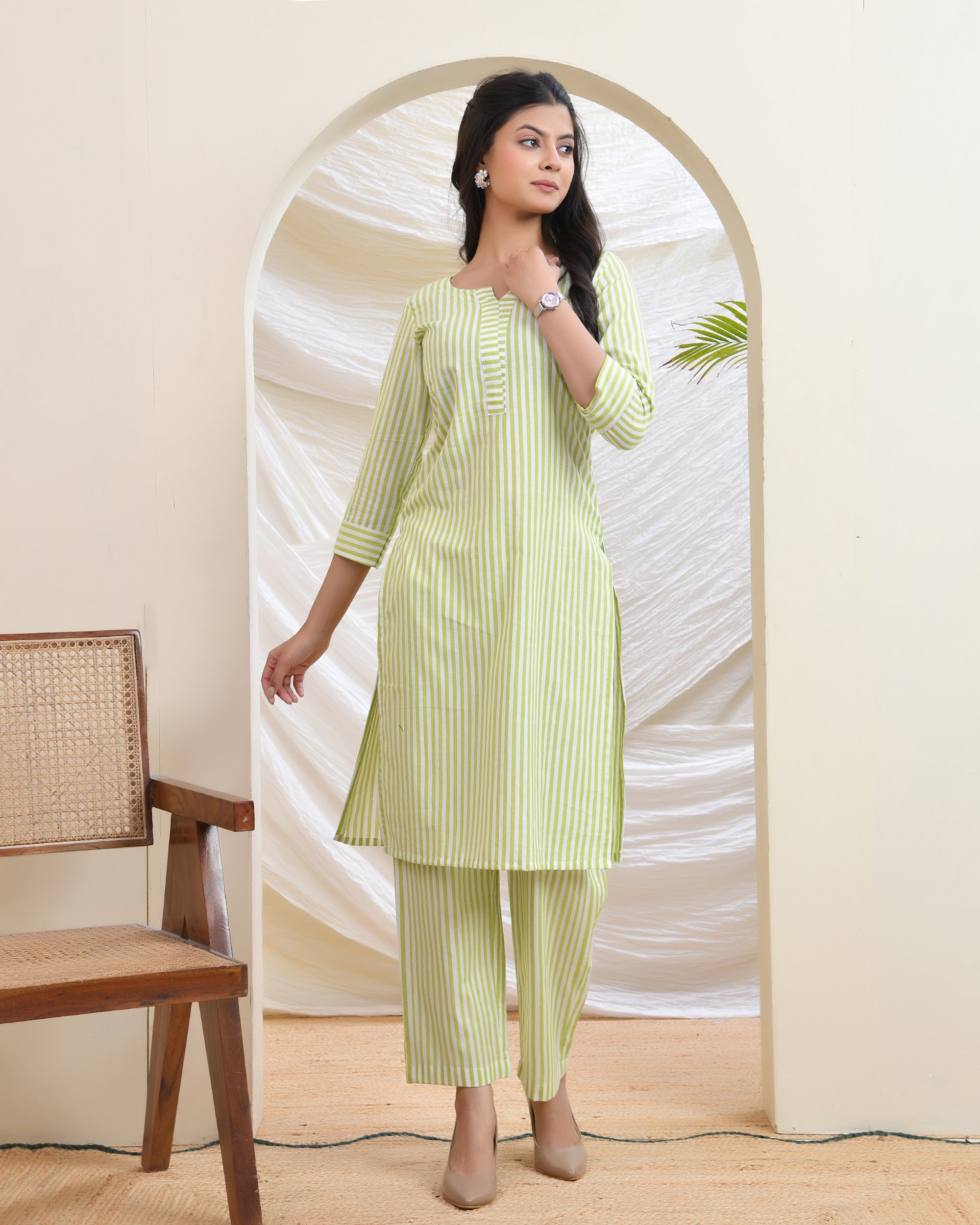 Classic Green Stripes Co-ord Set