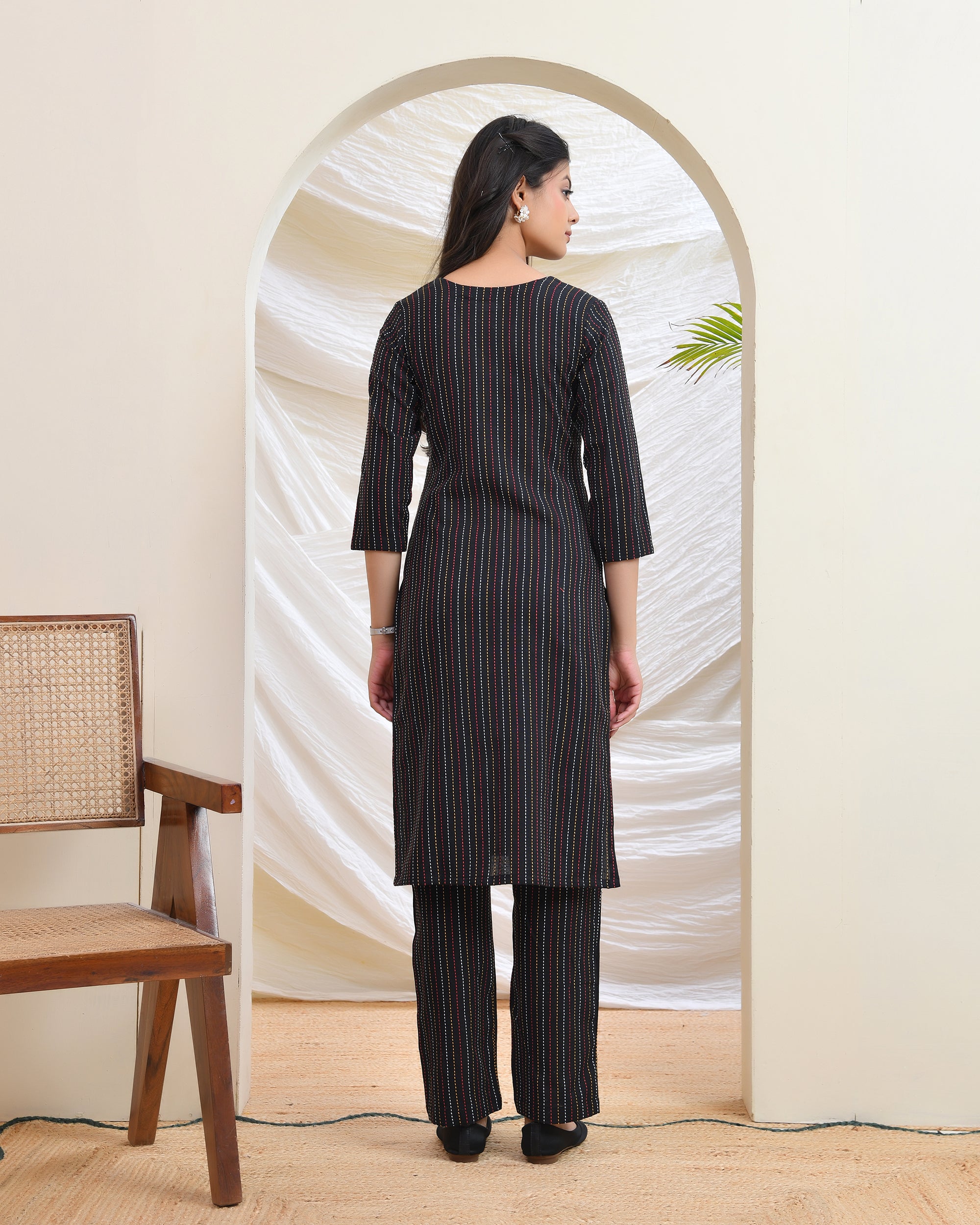 Black Kantha Co-ord Set