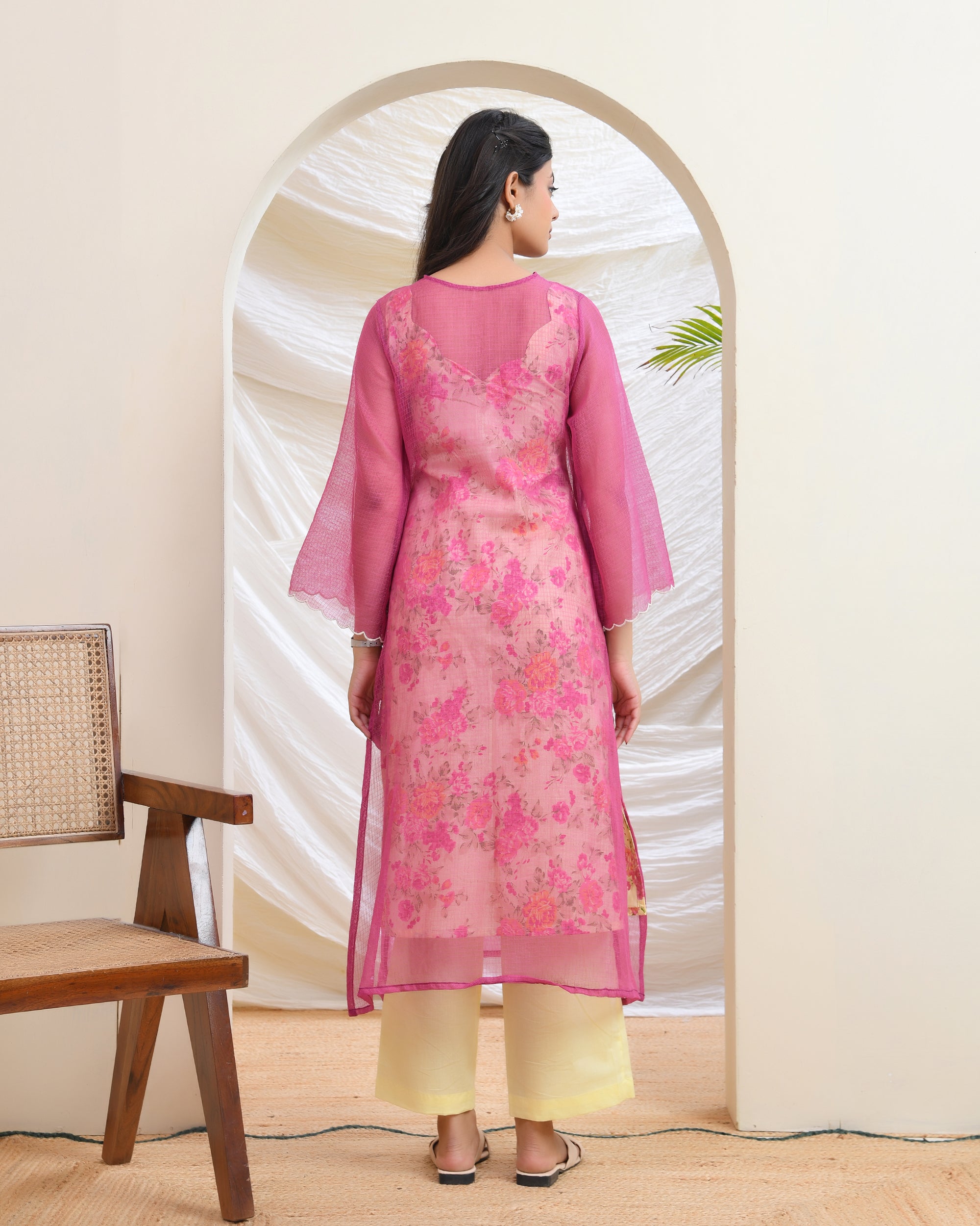 Yellow Doriya Kurta Set