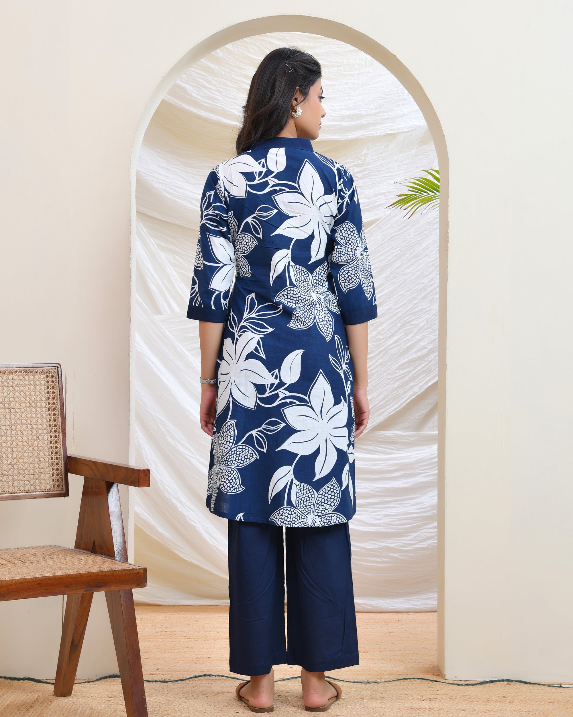 Blue Printed Cotton Co-ord Set