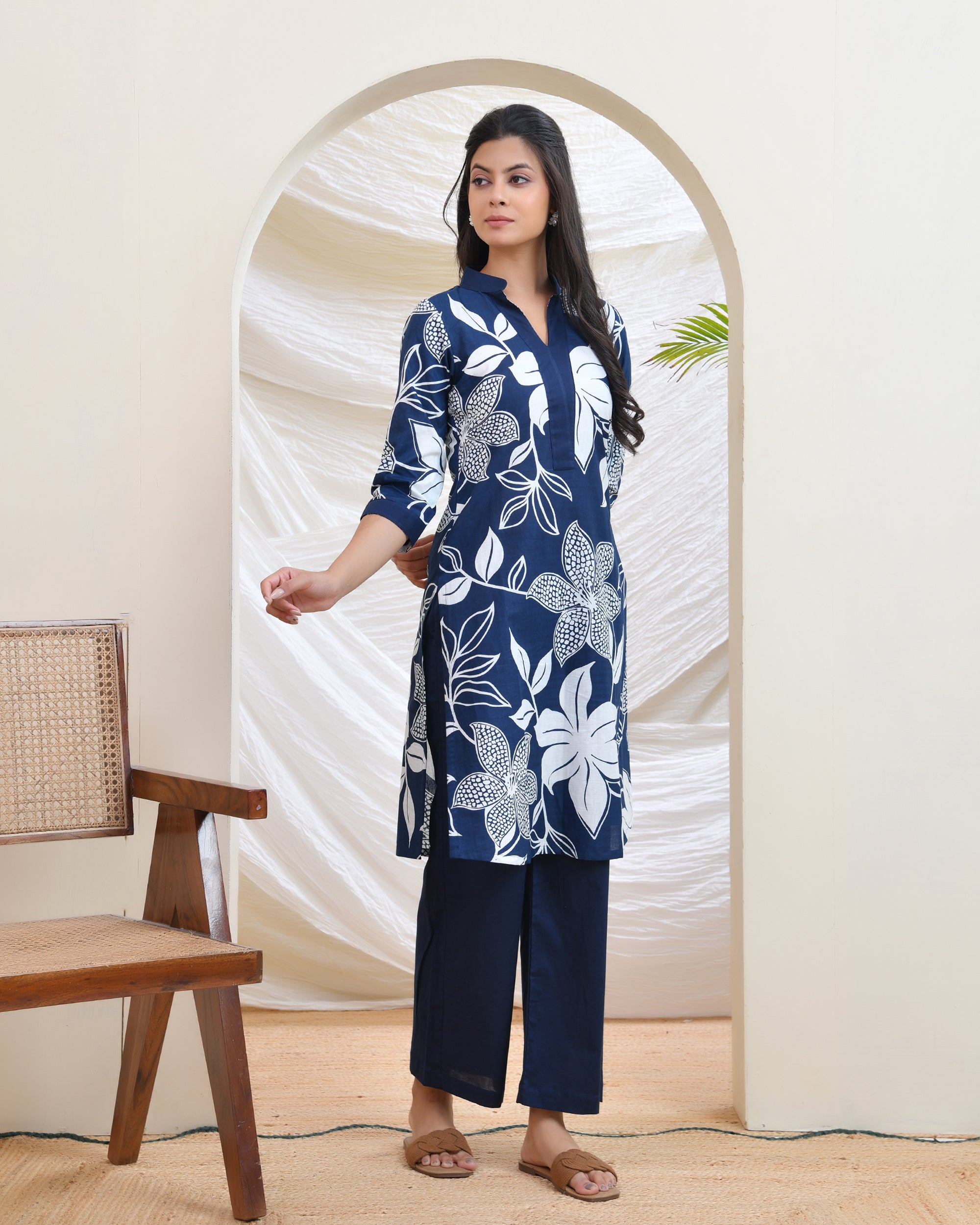 Blue Printed Cotton Co-ord Set