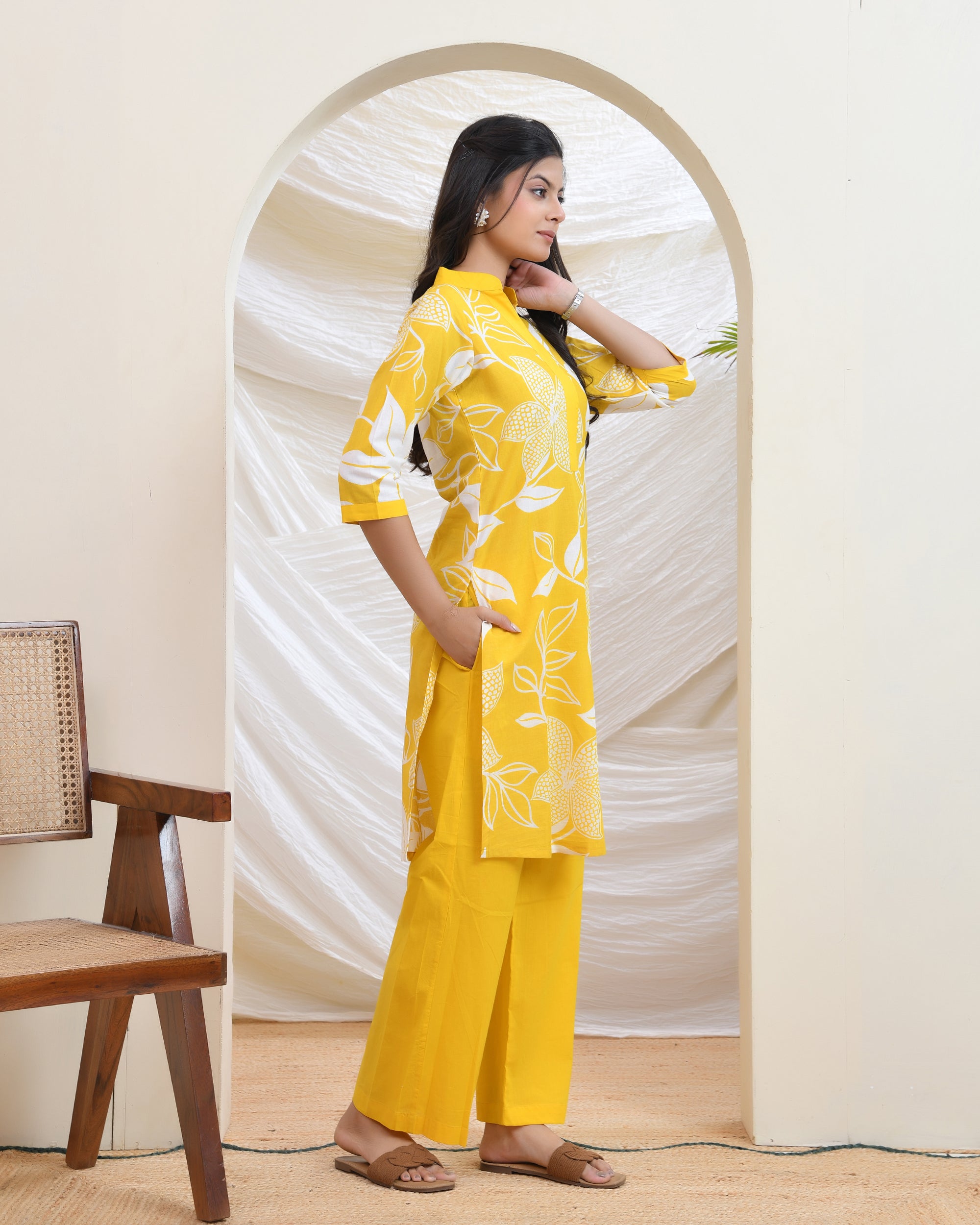 Yellow Printed Co-ord Set