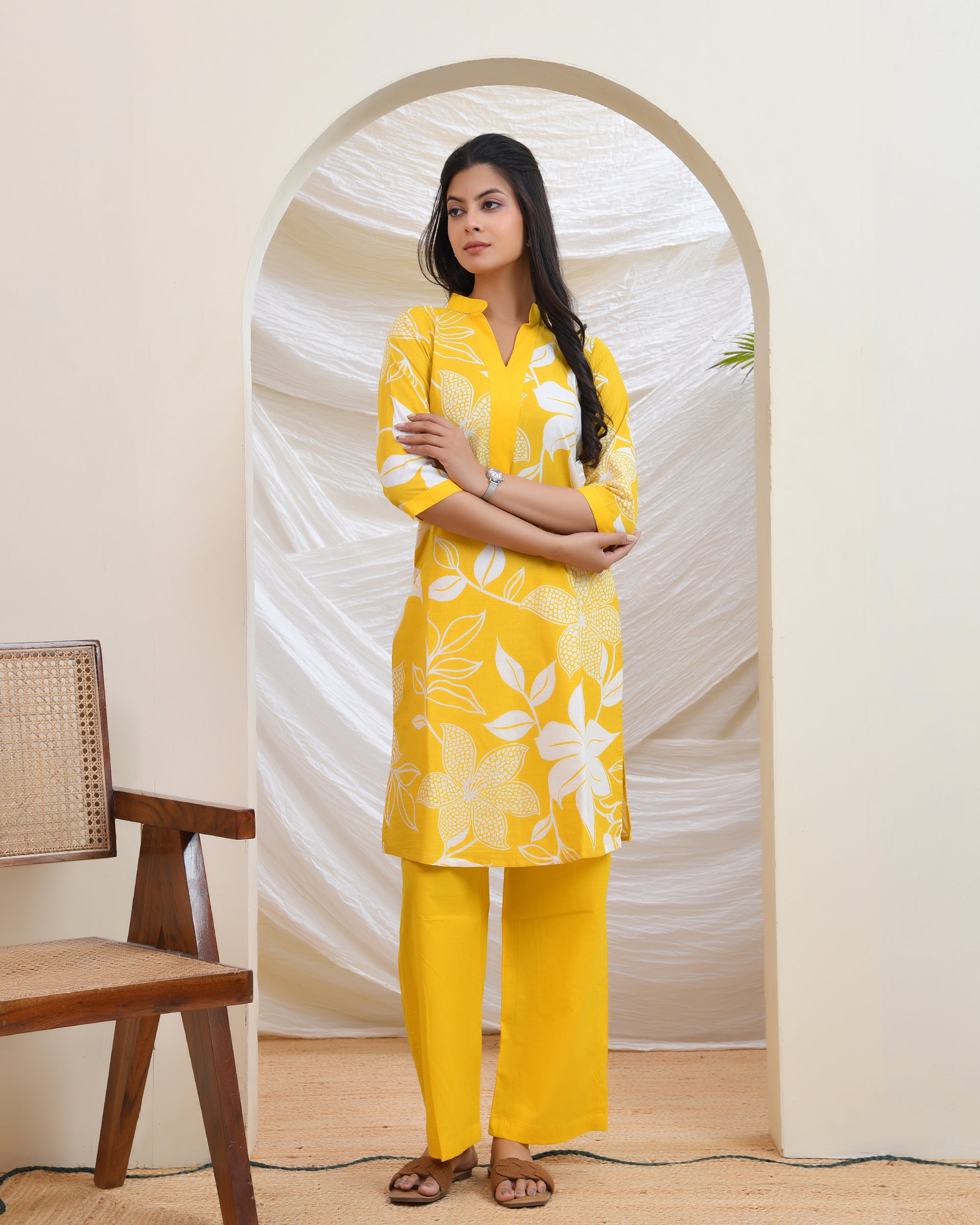 Yellow Printed Co-ord Set