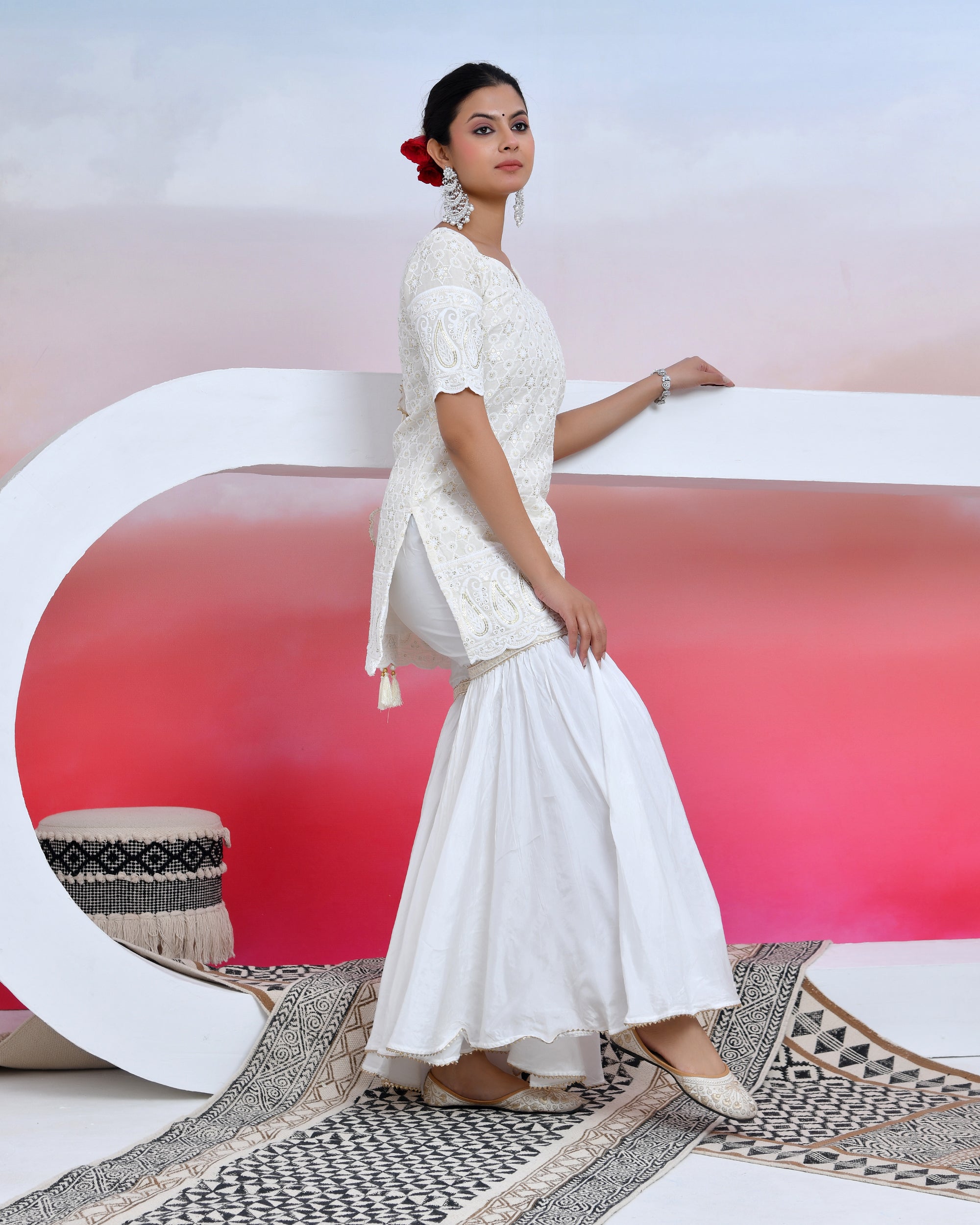 Flora Chikankari Sharara Set