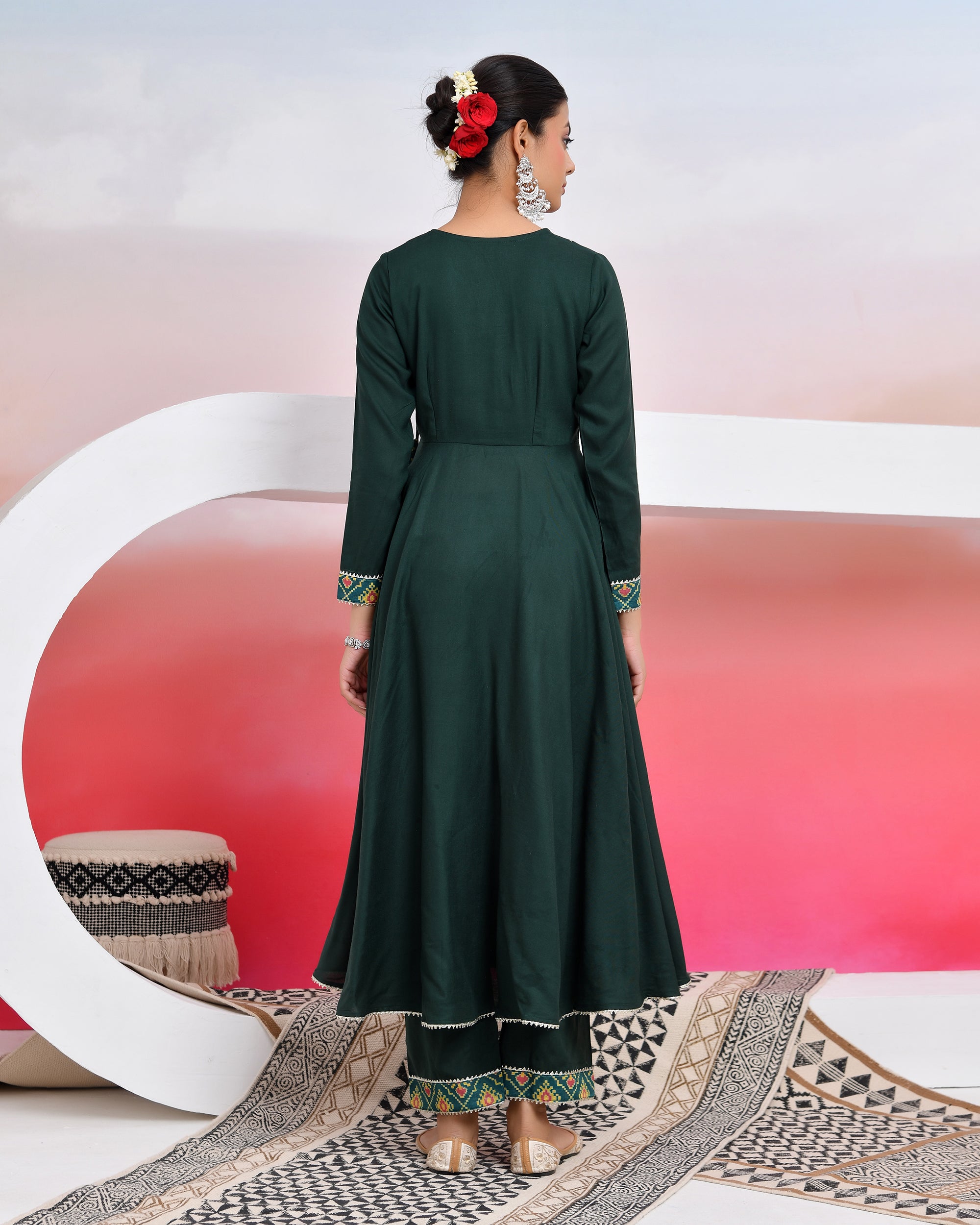 Vintage green suit Set with Duppta