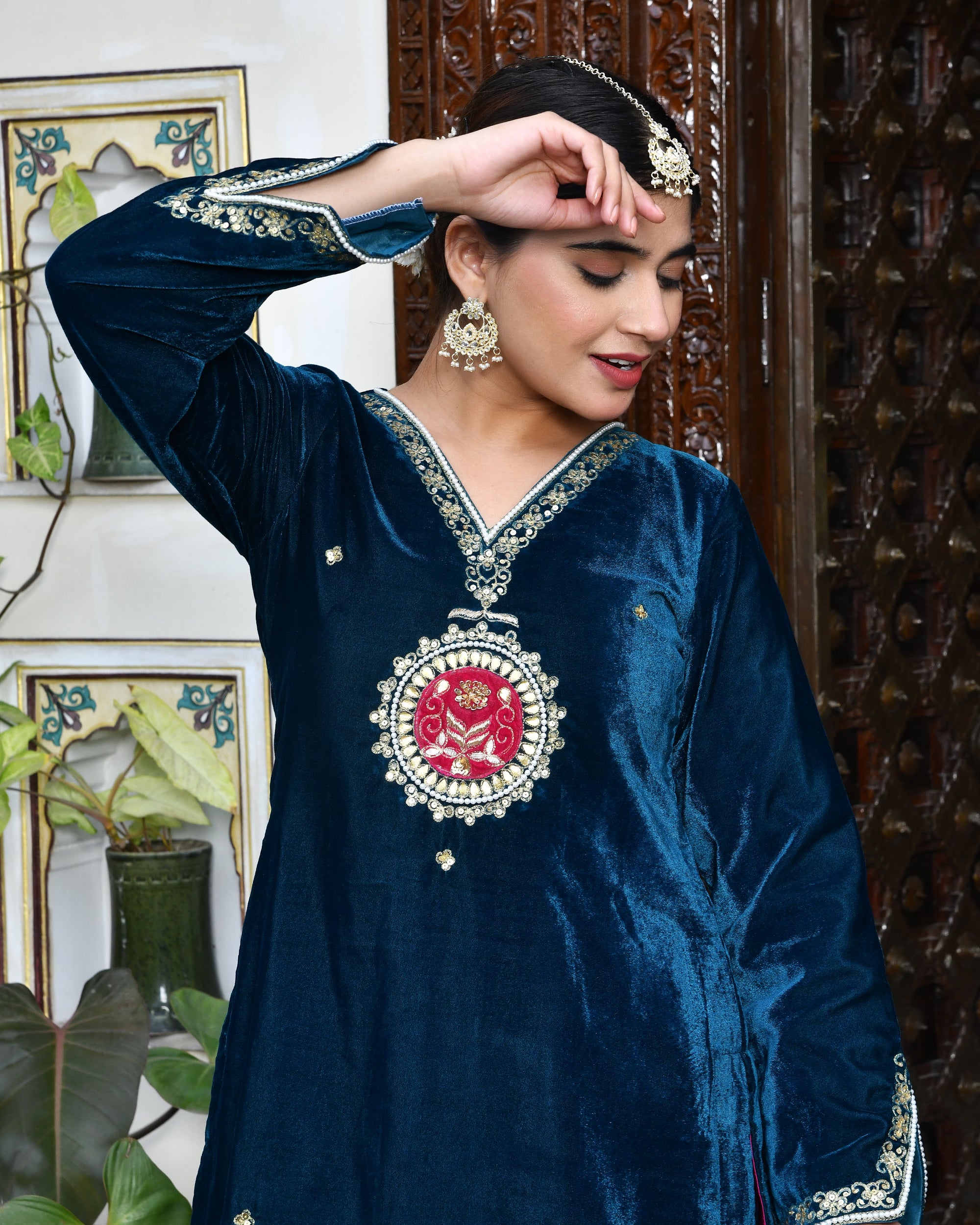 Bela Velvet with Organza Duppta Set