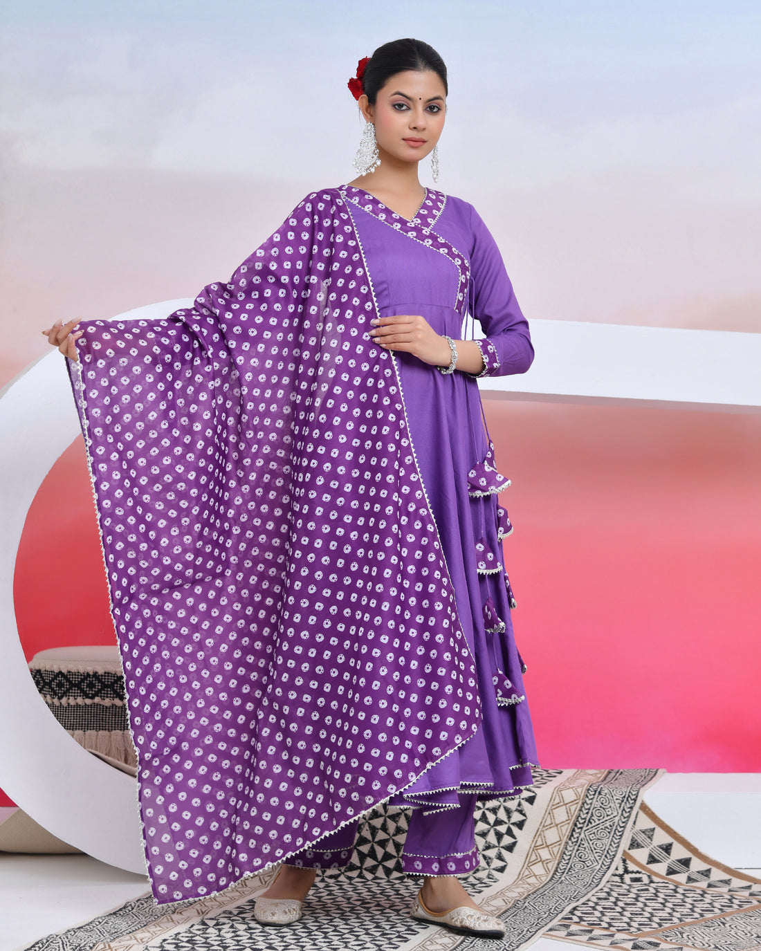 Majestic Purpal Suit Set With Duppta