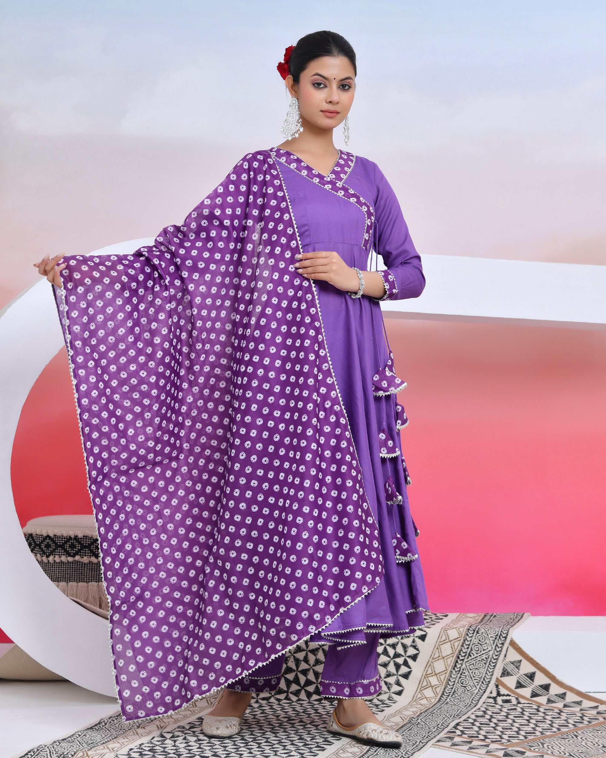 Majestic Purpal Suit Set With Duppta