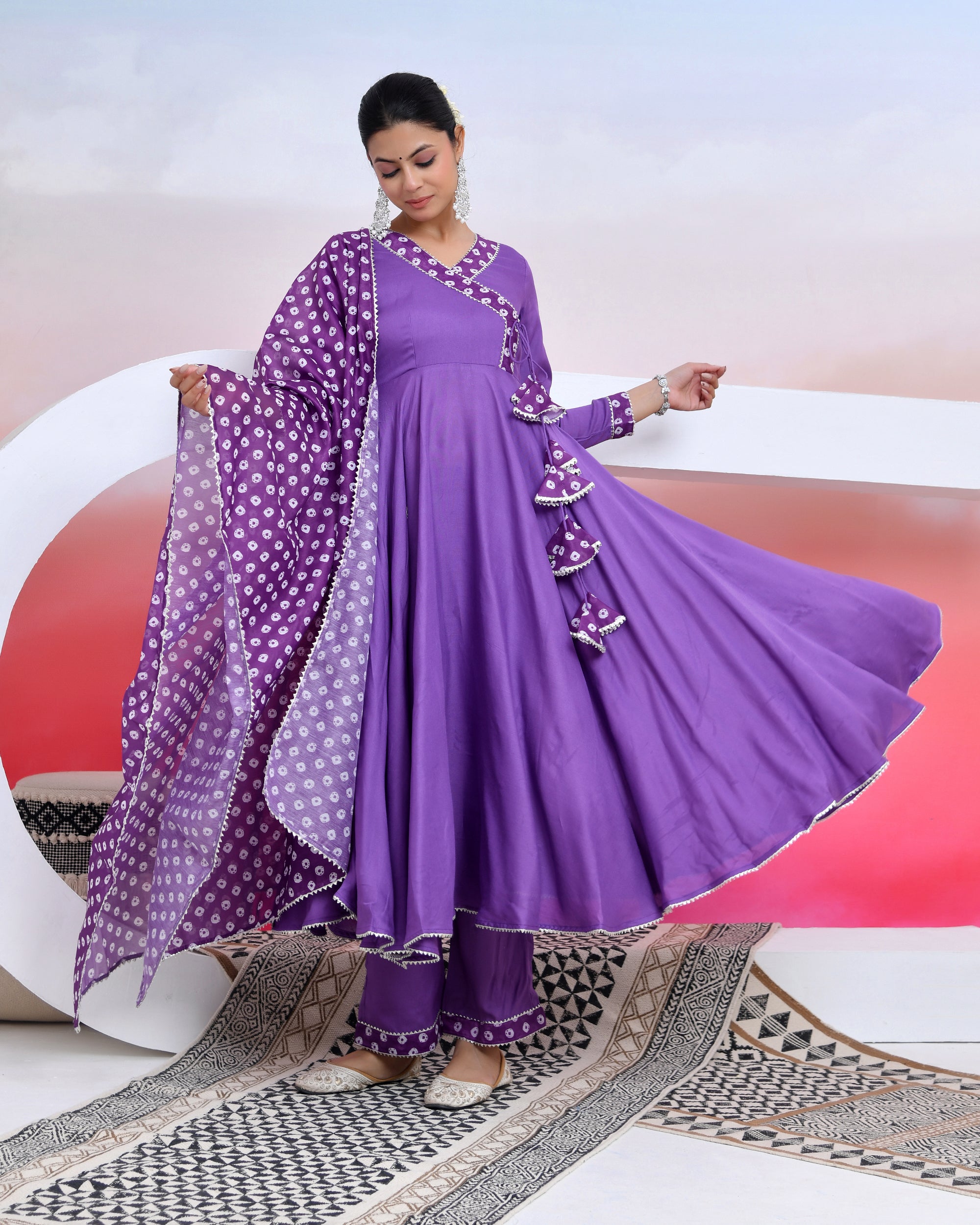 Majestic Purpal Suit Set With Duppta