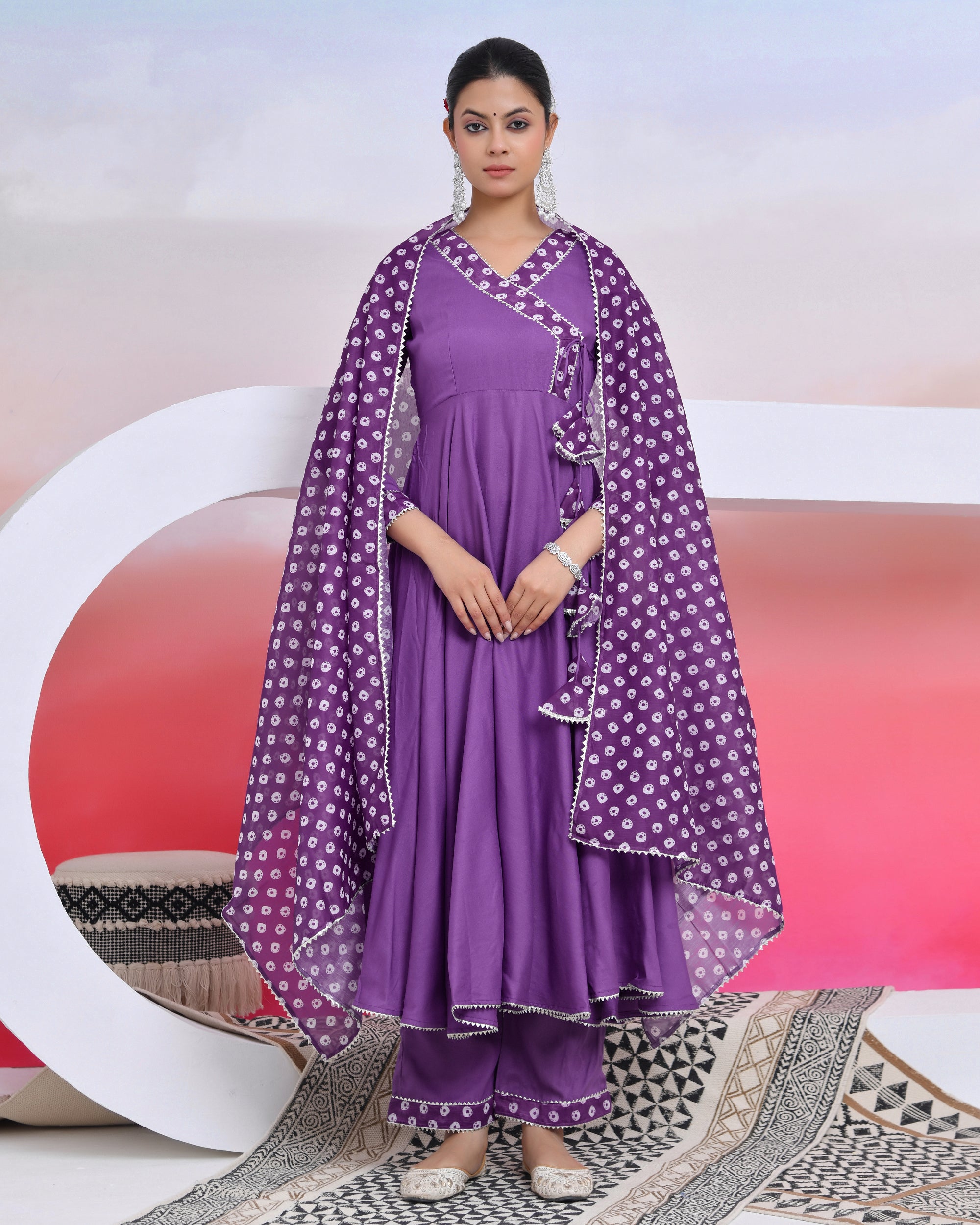 Majestic Purpal Suit Set With Duppta