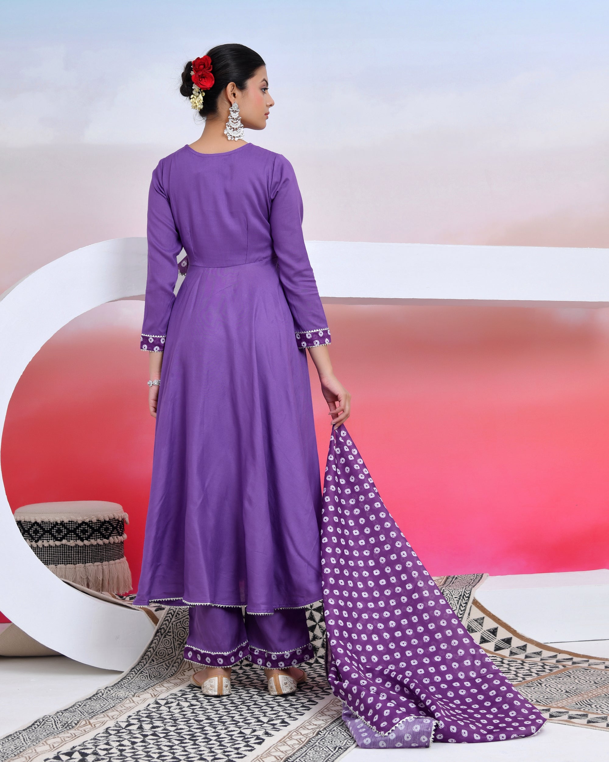 Majestic Purpal Suit Set With Duppta