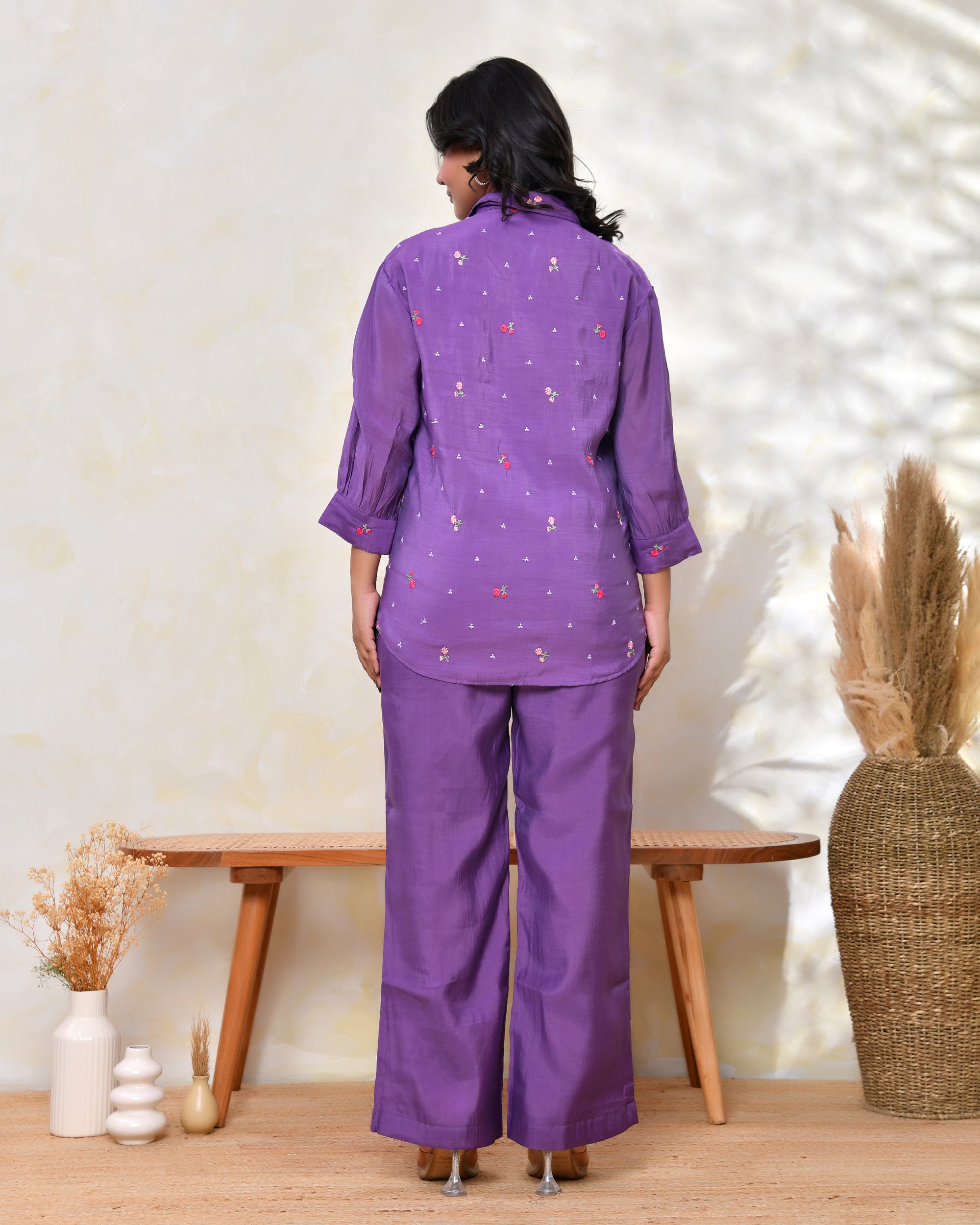 Purpel Malchanderi Shirt Coord Set