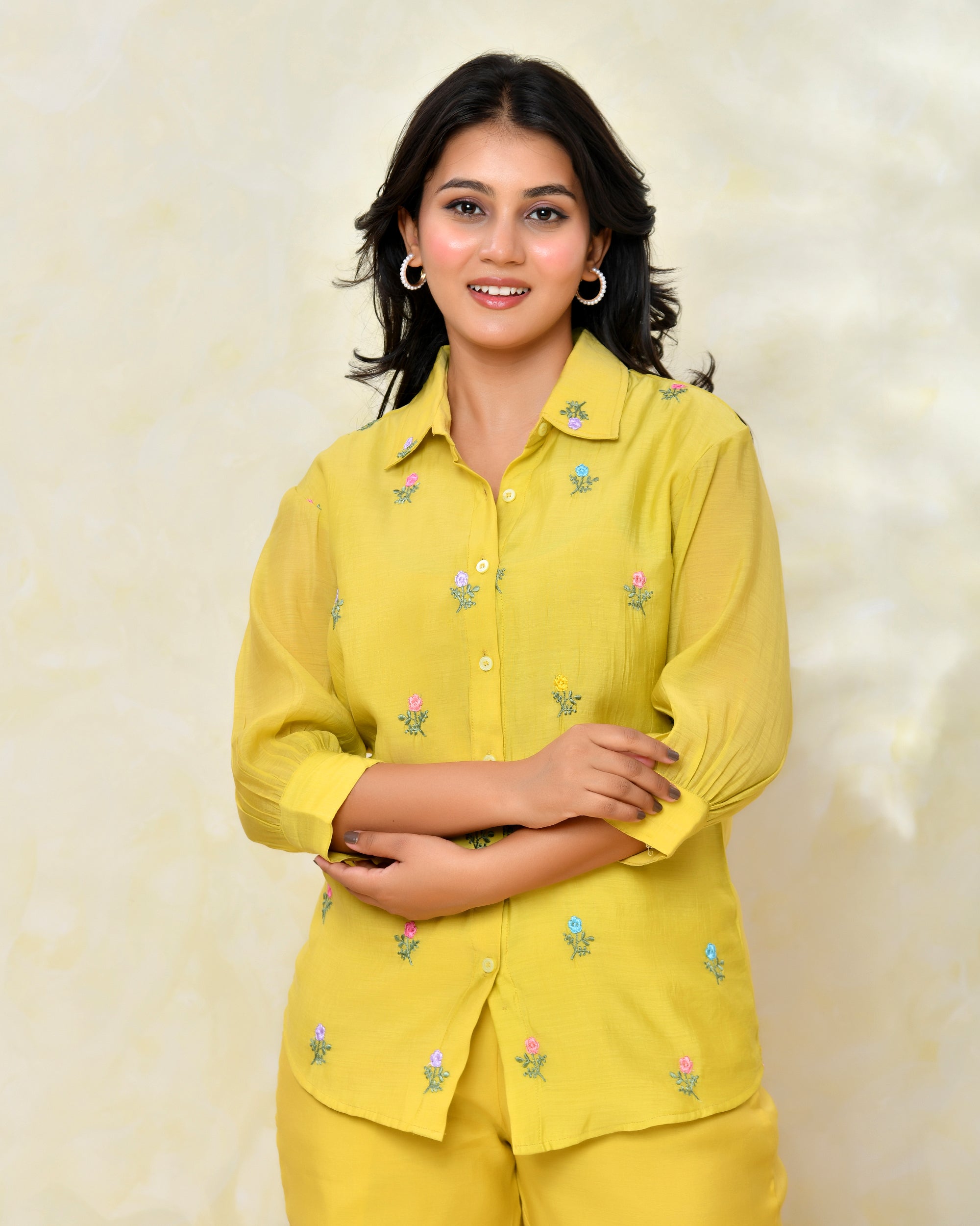 Yellow Malchanderi Shirt Coord Set