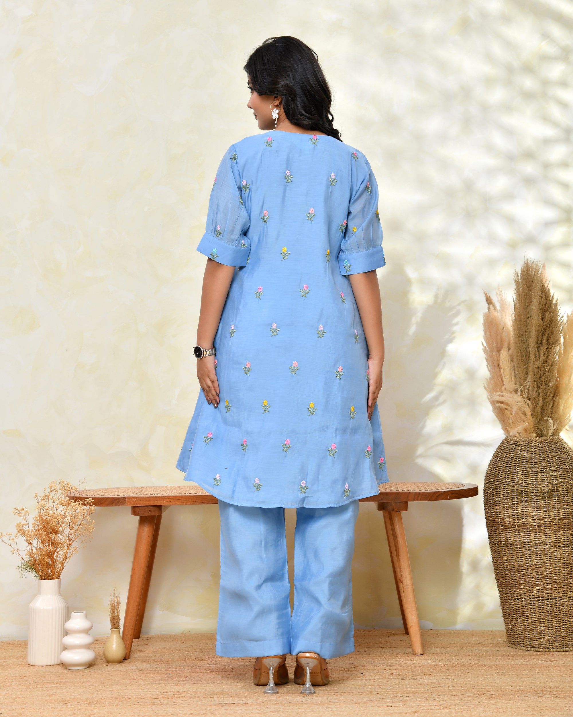 Blue Malchanderi Tunic Set