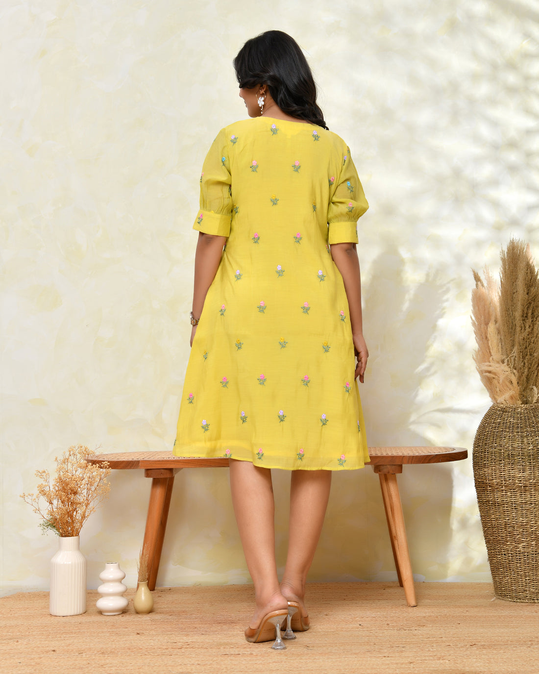 Yellow Malchanderi Tunic Dress